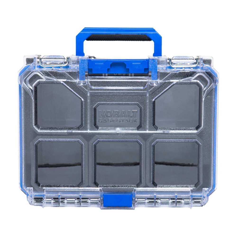 Caja de herramientas de plástico negra Kobalt CASESTACK 10.14 pulgadas de ancho x 13.4 pulgadas de alto x 5 pulgadas de profundidad KCSA-HORG1-03