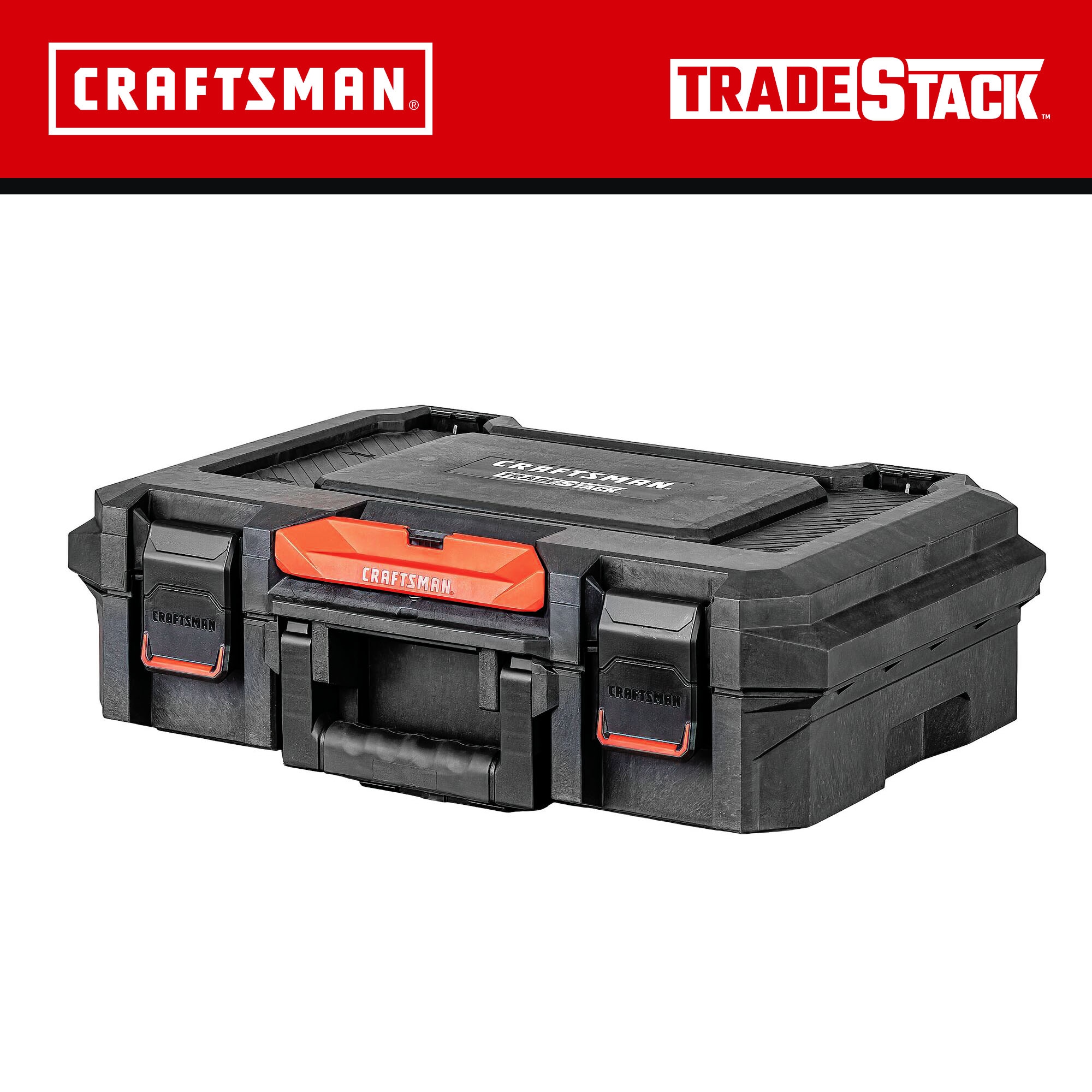 Caja de herramientas de espuma estructural negra CRAFTSMAN TRADESTACK de 21.625 pulgadas de ancho x 6.375 pulgadas de alto x 14.625 pulgadas de profundidad CMST21415.