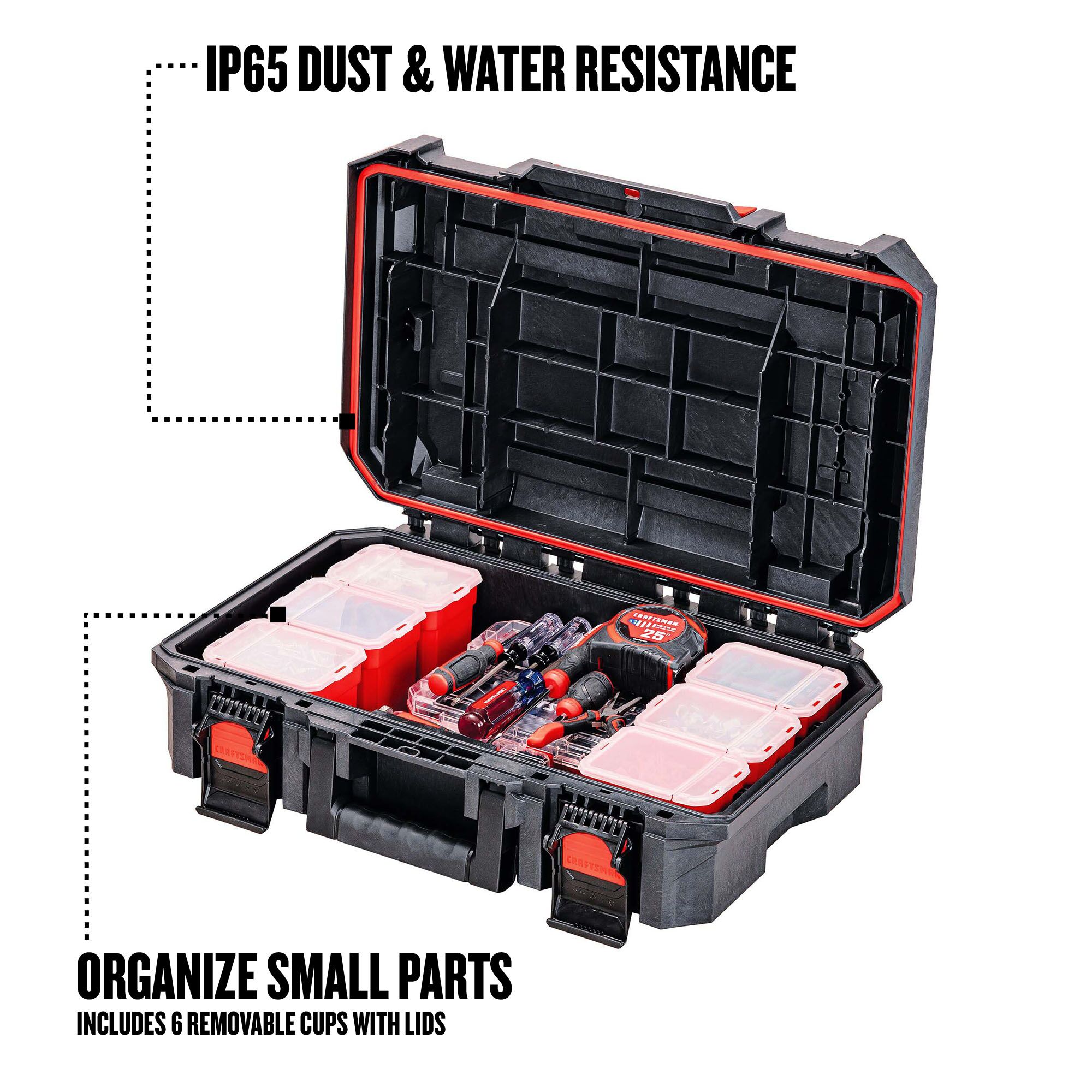 Caja de herramientas de espuma estructural negra CRAFTSMAN TRADESTACK de 21.625 pulgadas de ancho x 6.375 pulgadas de alto x 14.625 pulgadas de profundidad CMST21415.