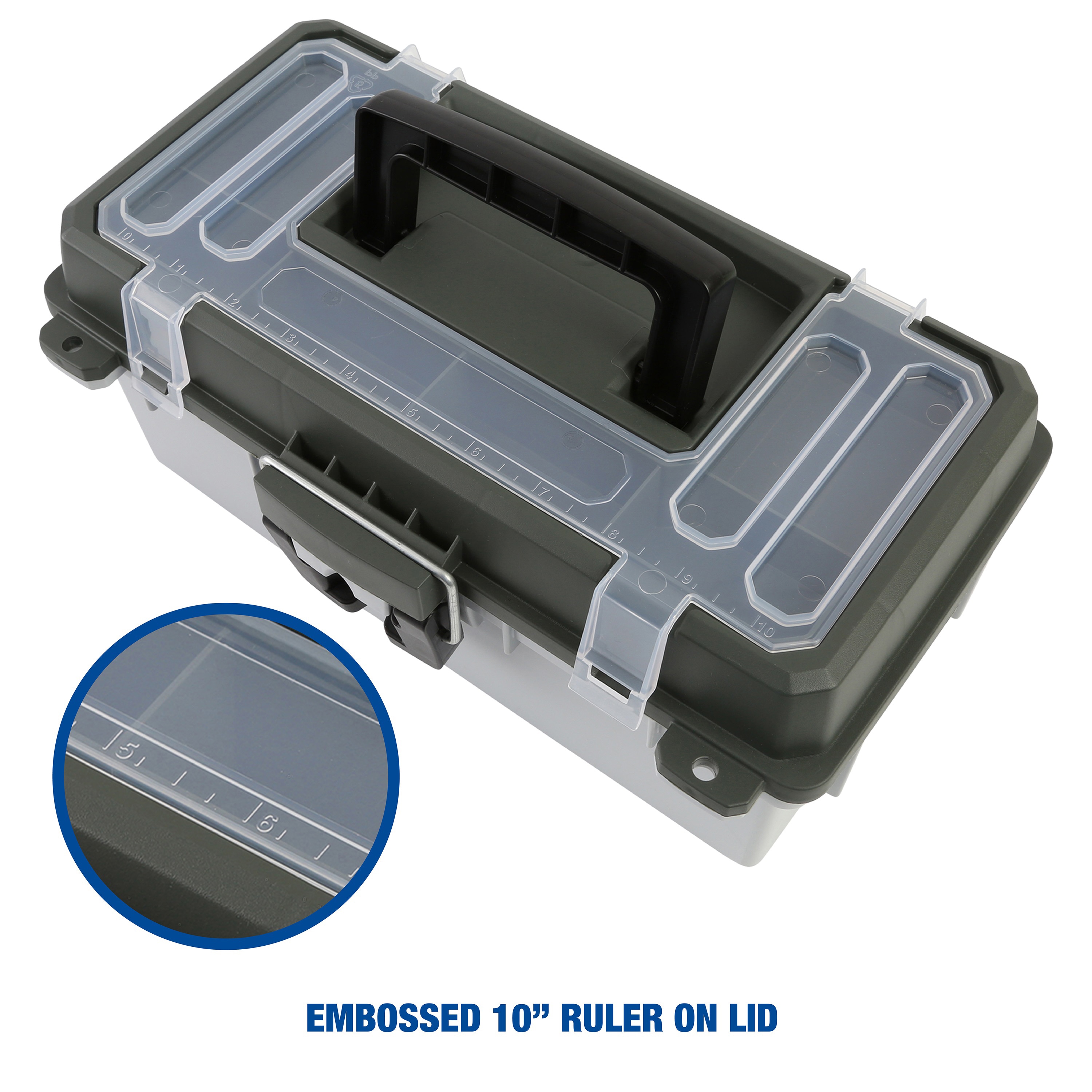Caja de pesca Sheffield de 13 pulgadas 8 pulgadas de ancho x 6.05 pulgadas de alto x 8 pulgadas de profundidad Caja de herramientas de plástico gris 12670