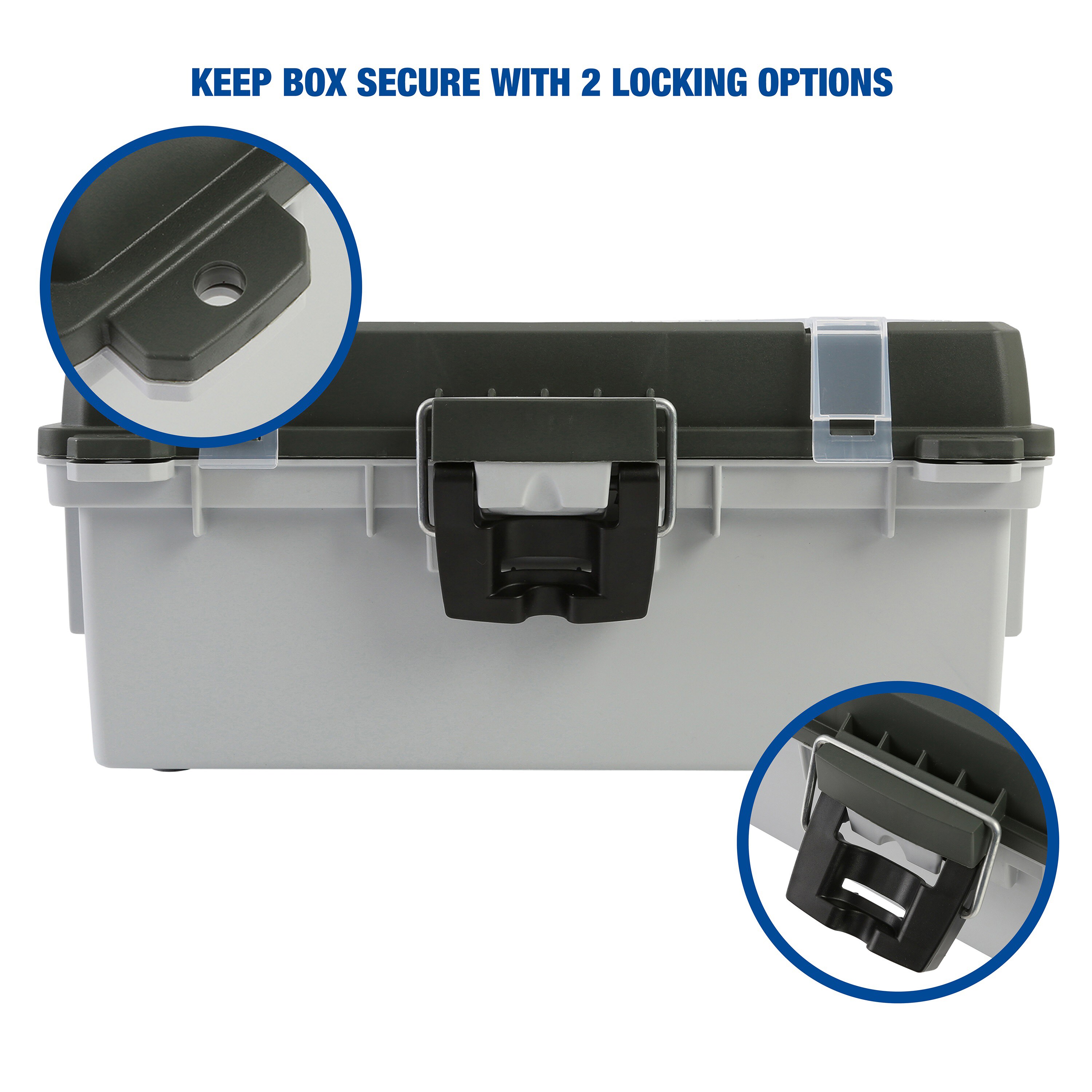 Caja de pesca Sheffield de 13 pulgadas 8 pulgadas de ancho x 6.05 pulgadas de alto x 8 pulgadas de profundidad Caja de herramientas de plástico gris 12670