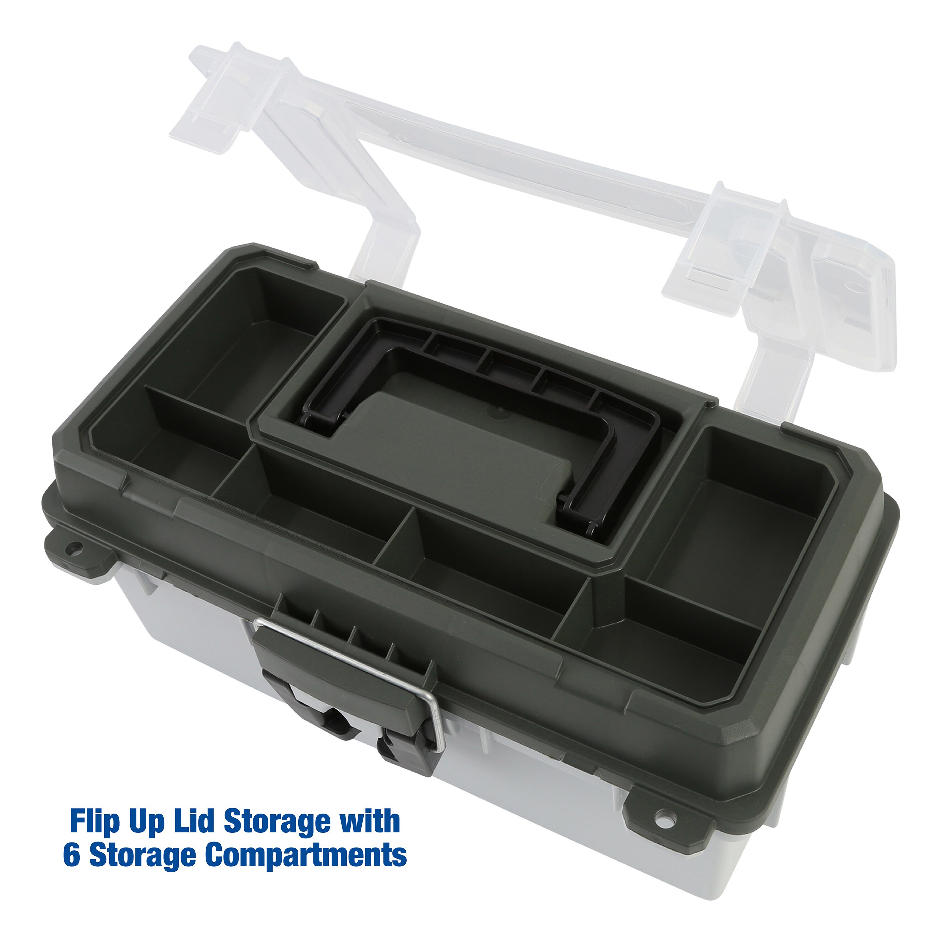 Caja de pesca Sheffield de 13 pulgadas 8 pulgadas de ancho x 6.05 pulgadas de alto x 8 pulgadas de profundidad Caja de herramientas de plástico gris 12670