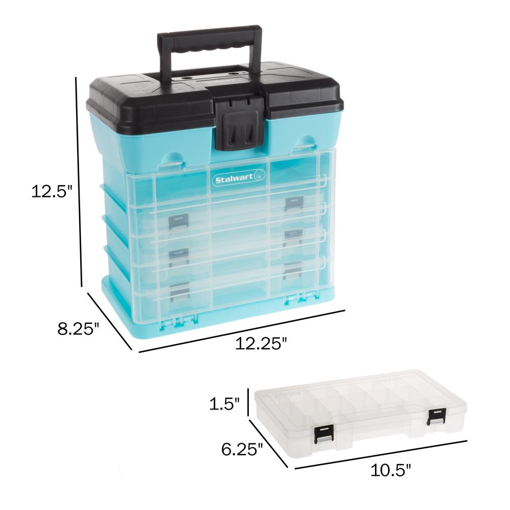 Cajas de herramientas de Fleming Supply 8.2 pulgadas de ancho x 12.49 pulgadas de alto x 12.2 pulgadas de profundidad 4 cajones Múltiples colores/acabados Caja de herramientas de plástico 627102NBS