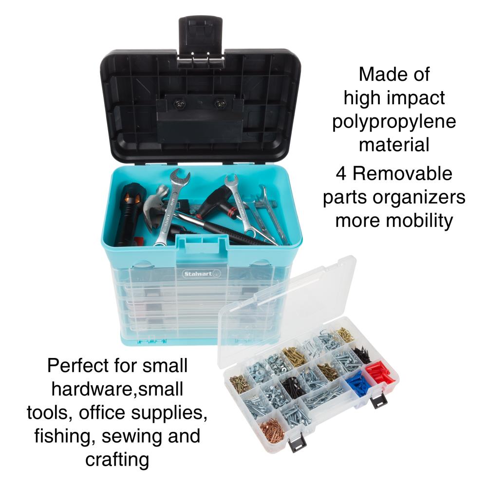 Cajas de herramientas de Fleming Supply 8.2 pulgadas de ancho x 12.49 pulgadas de alto x 12.2 pulgadas de profundidad 4 cajones Múltiples colores/acabados Caja de herramientas de plástico 627102NBS