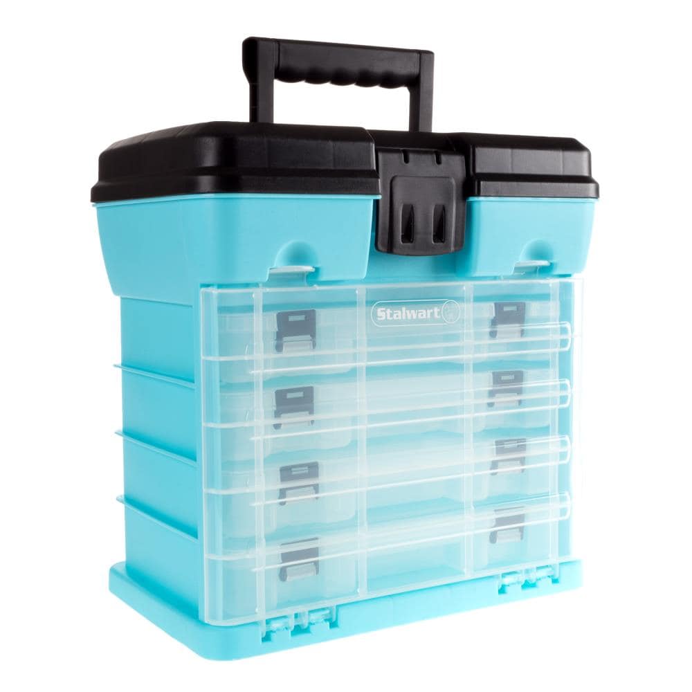 Cajas de herramientas de Fleming Supply 8.2 pulgadas de ancho x 12.49 pulgadas de alto x 12.2 pulgadas de profundidad 4 cajones Múltiples colores/acabados Caja de herramientas de plástico 627102NBS