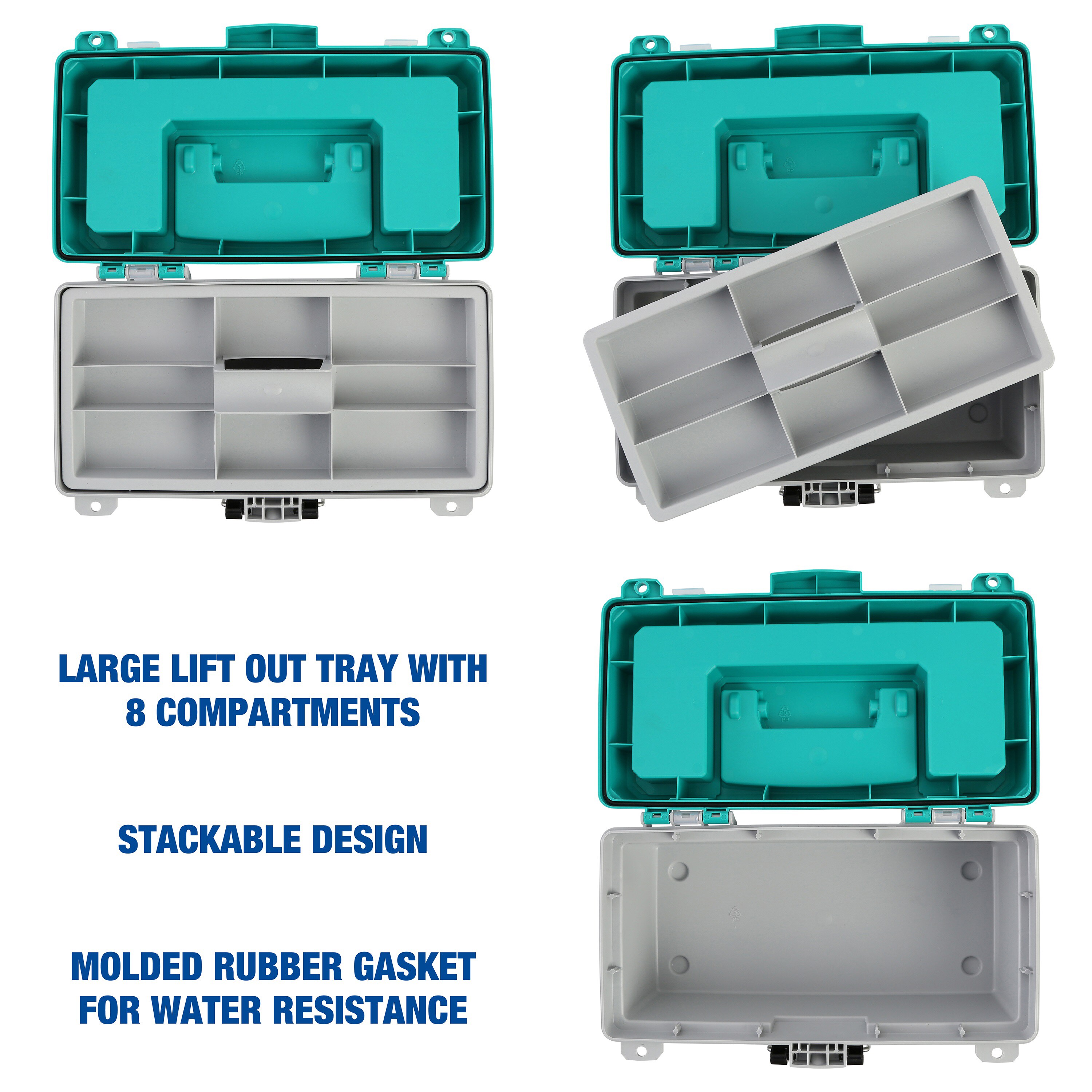 Caja de pesca Sheffield de 13 pulgadas 8 pulgadas de ancho x 6.05 pulgadas de alto x 8 pulgadas de profundidad Varios colores/acabados Caja de herramientas de plástico 12671