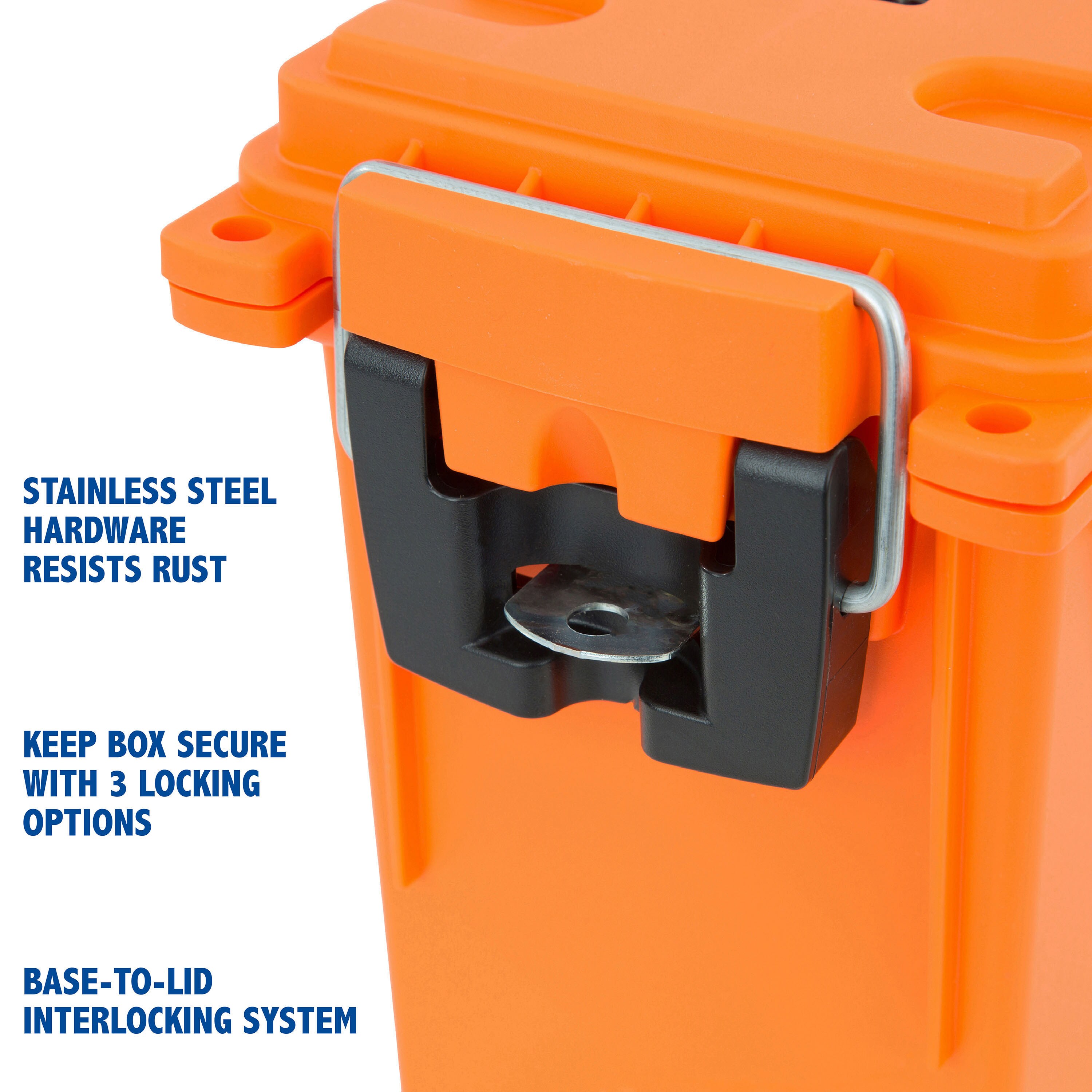 Caja de almacenamiento marino Sheffield 5.00 pulgadas de ancho x 7.25 pulgadas de alto x 5.00 pulgadas de profundidad, caja de herramientas de plástico naranja 12680