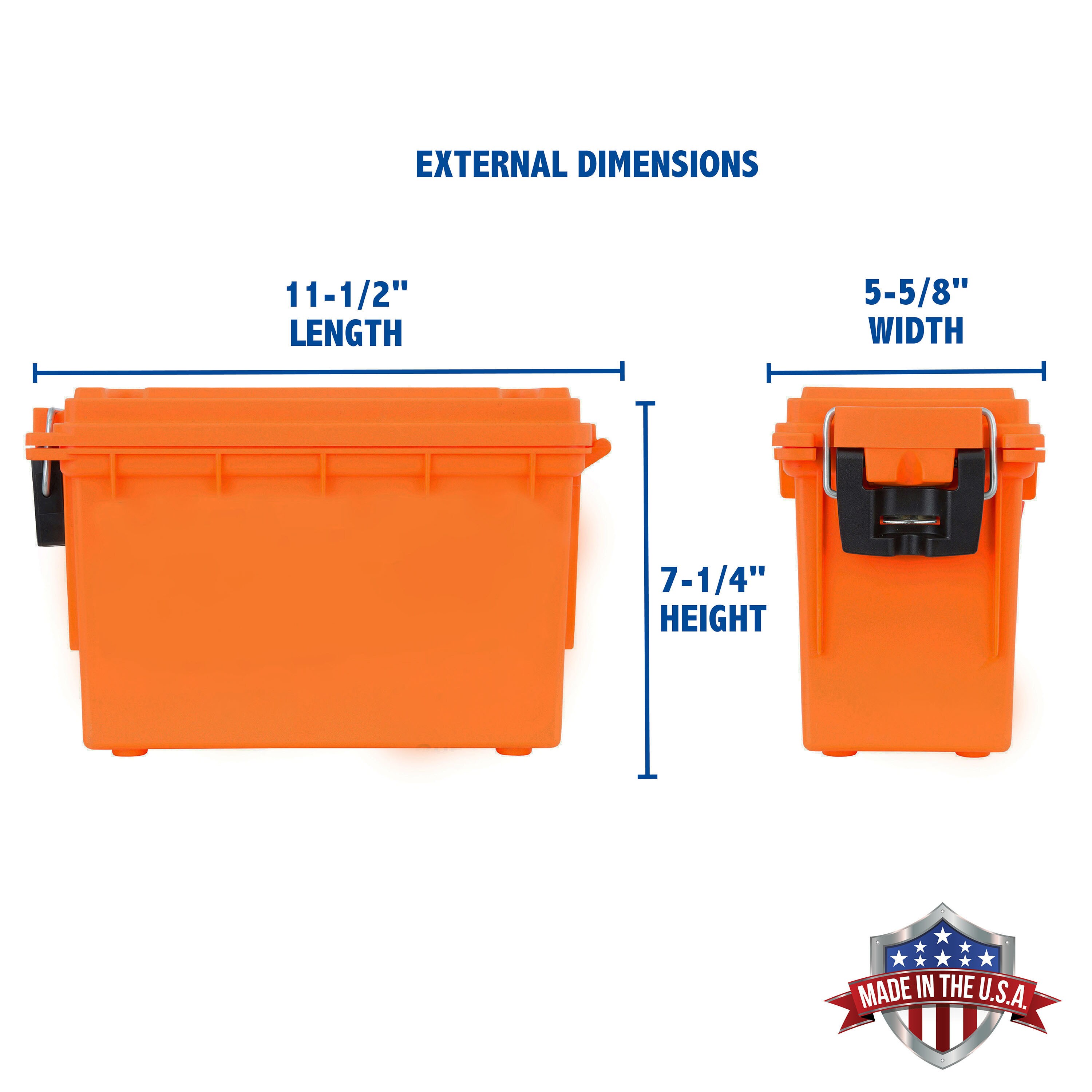 Caja de almacenamiento marino Sheffield 5.00 pulgadas de ancho x 7.25 pulgadas de alto x 5.00 pulgadas de profundidad, caja de herramientas de plástico naranja 12680