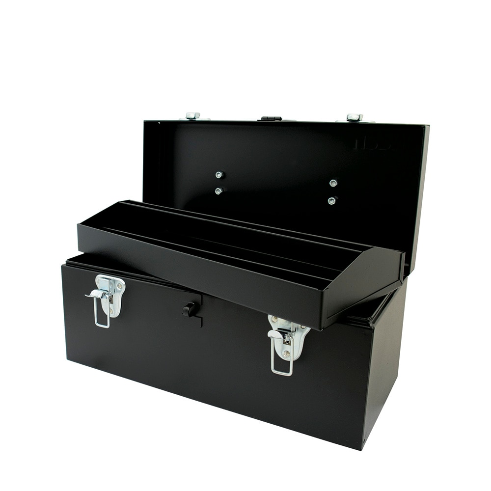 Caja de herramientas de aluminio negra URREA 16.125 pulgadas de ancho x 7.5 pulgadas de alto x 7.3 pulgadas de profundidad D3C20