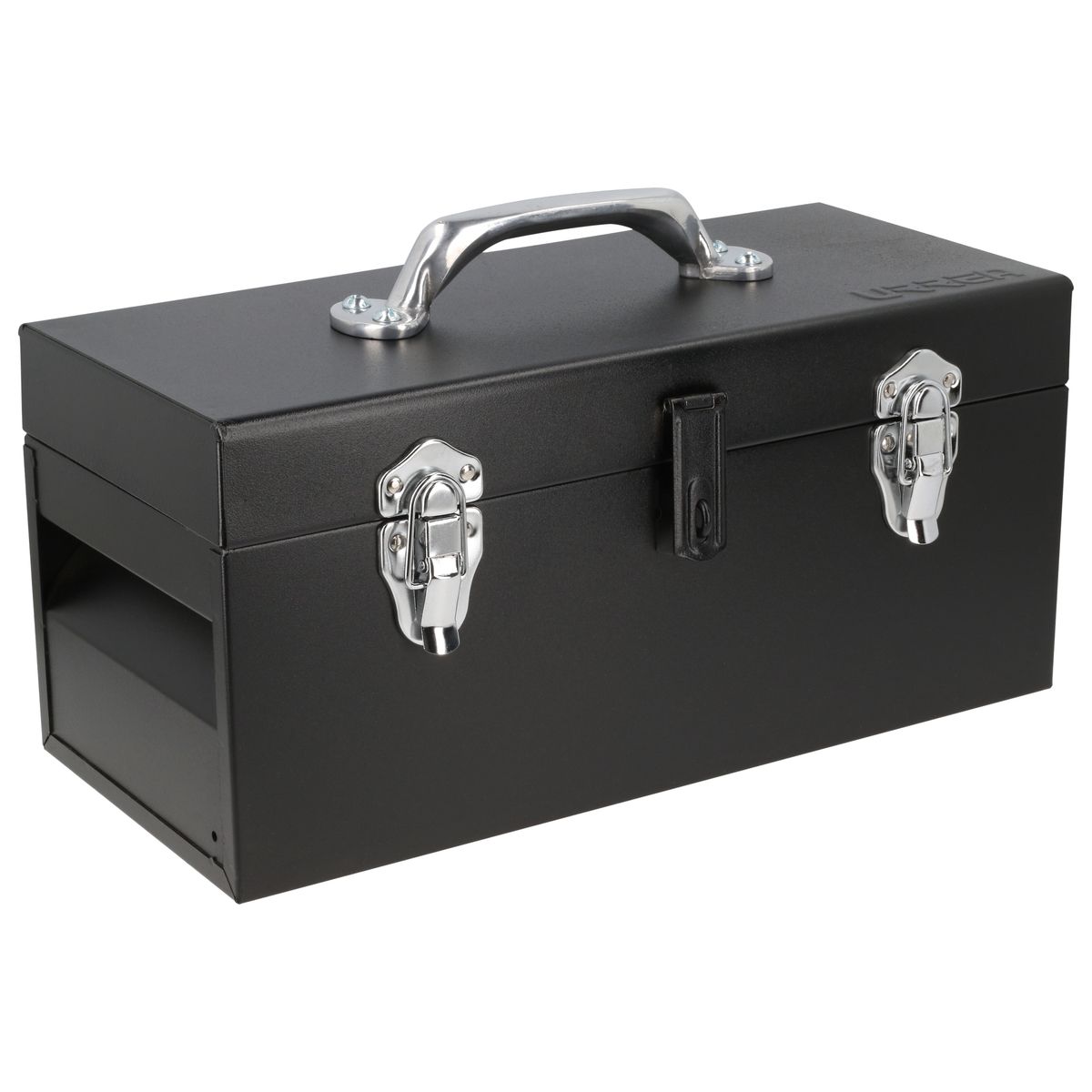 Caja de herramientas de aluminio negra URREA 16.125 pulgadas de ancho x 7.5 pulgadas de alto x 7.3 pulgadas de profundidad D3C20
