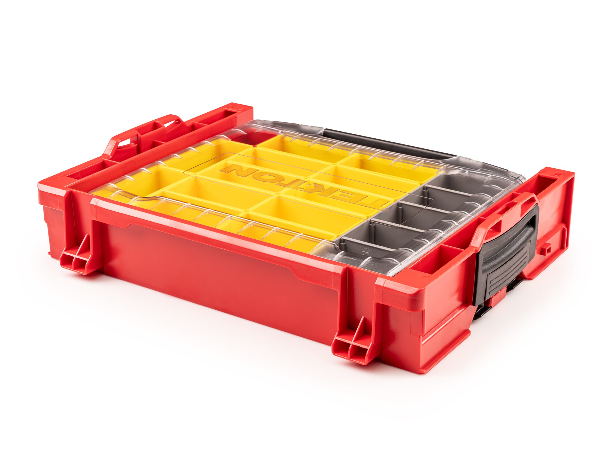 Caja de herramientas de plástico rojo TEKTON de 17.5 pulgadas de ancho x 4 pulgadas de alto x 13.5 pulgadas de profundidad OLB94023