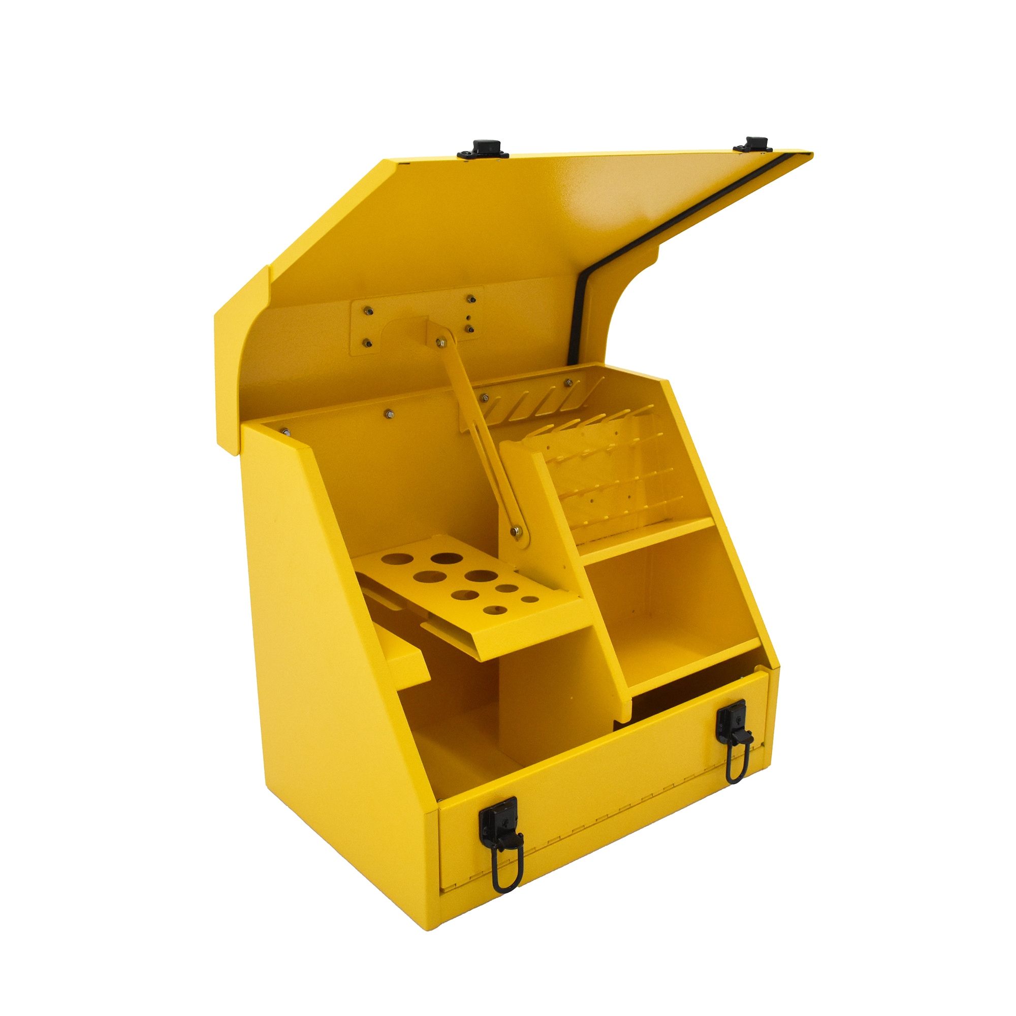 Caja de herramientas de acero amarilla DEWALT Triangular 15.4 pulgadas de ancho x 13.13 pulgadas de alto x 10.63 pulgadas de profundidad DXTB15YY