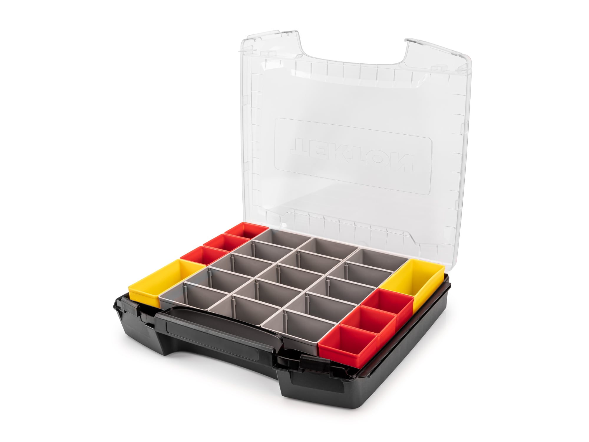 Caja de herramientas de plástico rojo TEKTON de 17.5 pulgadas de ancho x 4 pulgadas de alto x 13.5 pulgadas de profundidad OLB51711