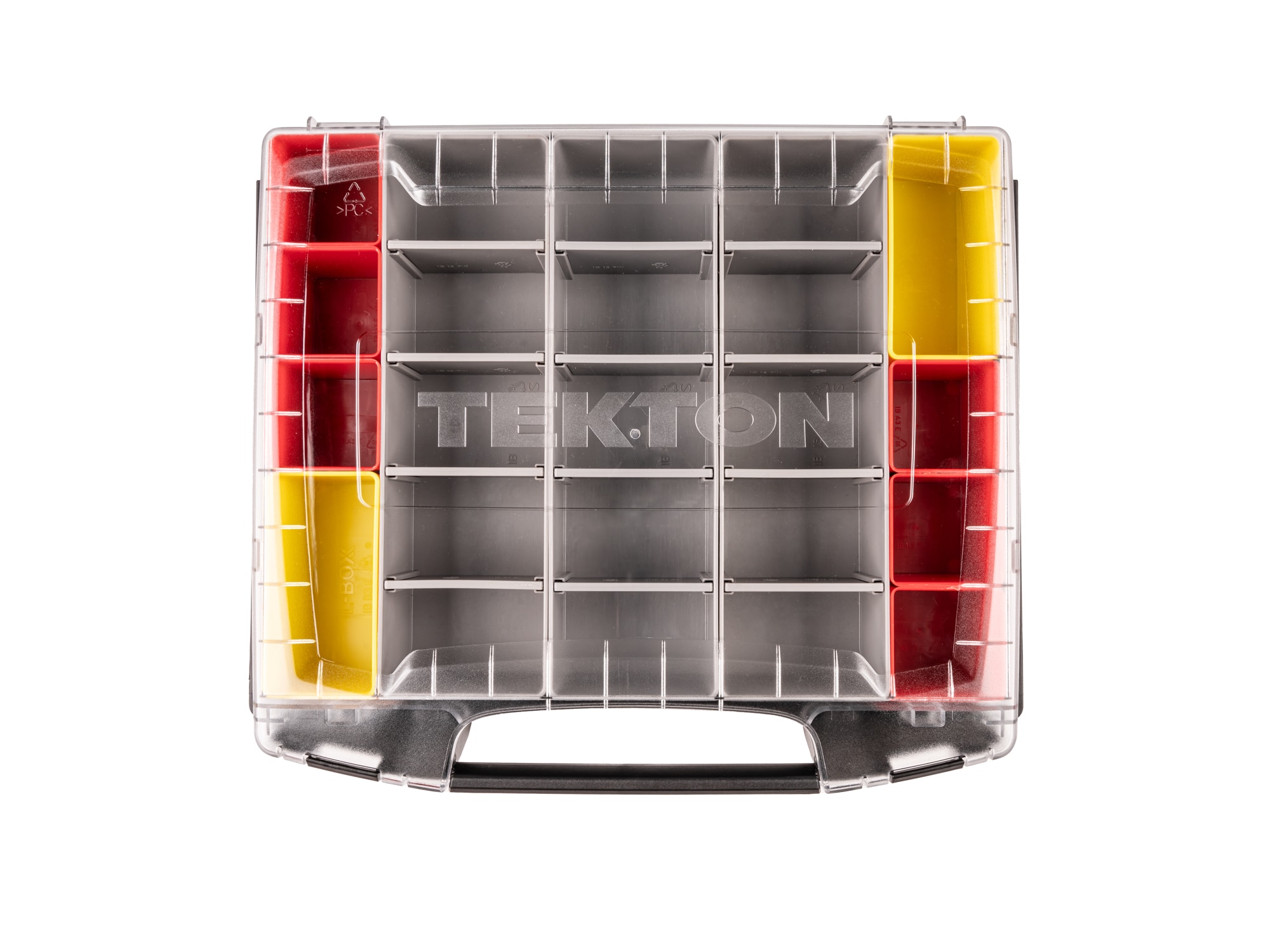 Caja de herramientas de plástico rojo TEKTON de 17.5 pulgadas de ancho x 4 pulgadas de alto x 13.5 pulgadas de profundidad OLB51711