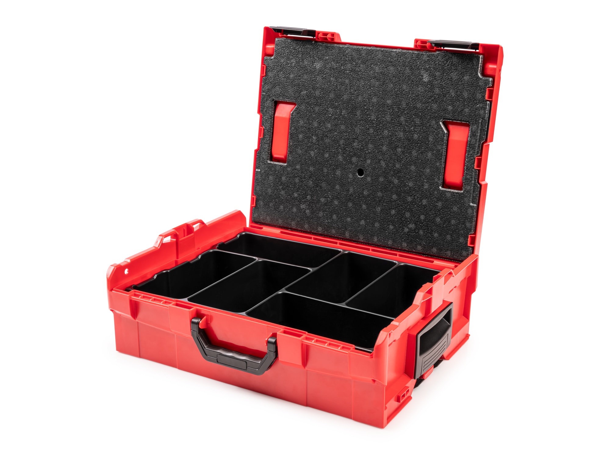 Caja de herramientas de plástico rojo TEKTON L-Boxx 17.5 pulgadas de ancho x 6 pulgadas de alto x 14.1 pulgadas de profundidad OLB91001