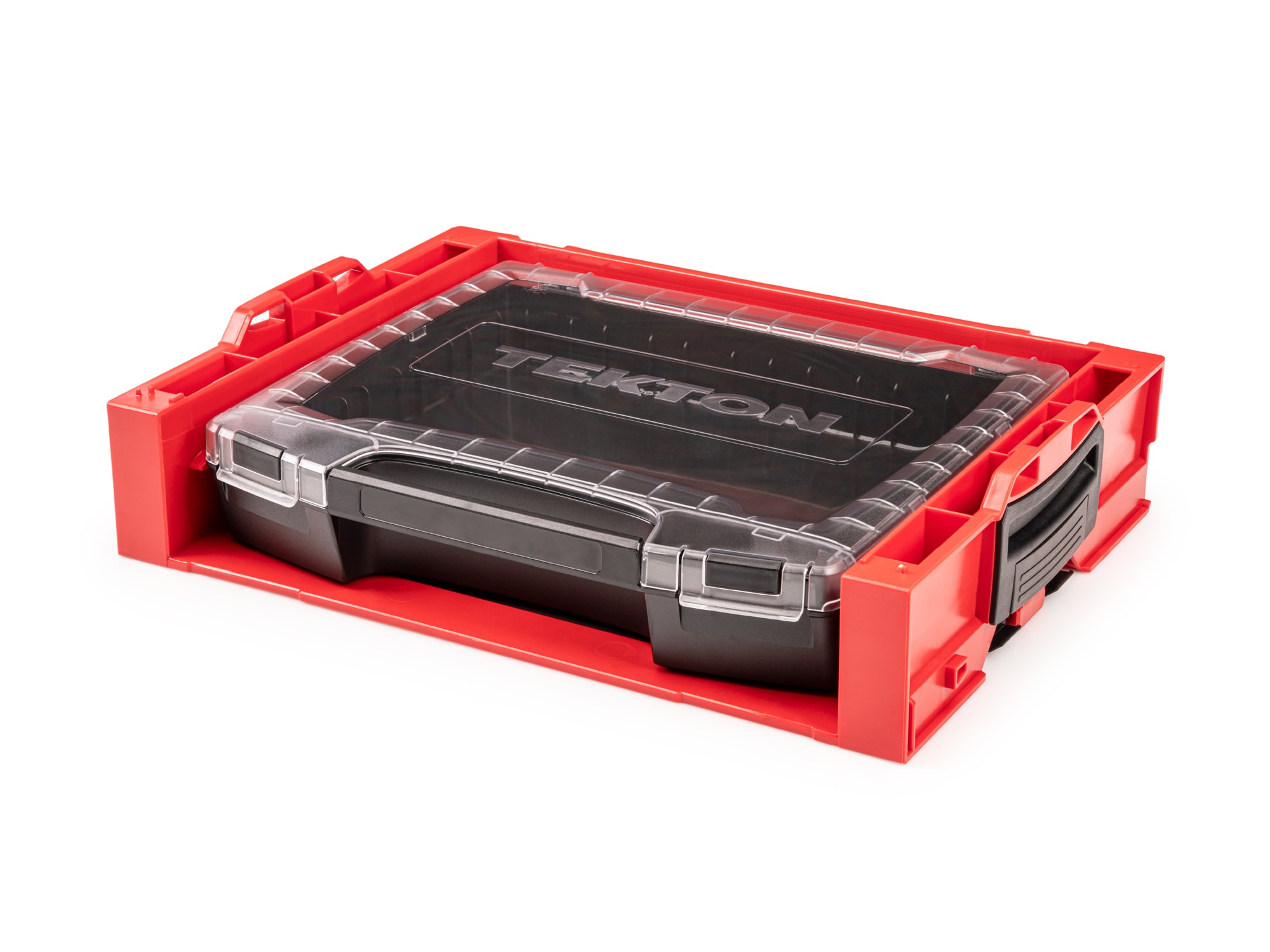 Caja de herramientas de plástico rojo TEKTON L-Boxx de 17.5 pulgadas de ancho x 4 pulgadas de alto x 13.5 pulgadas de profundidad OLB94000