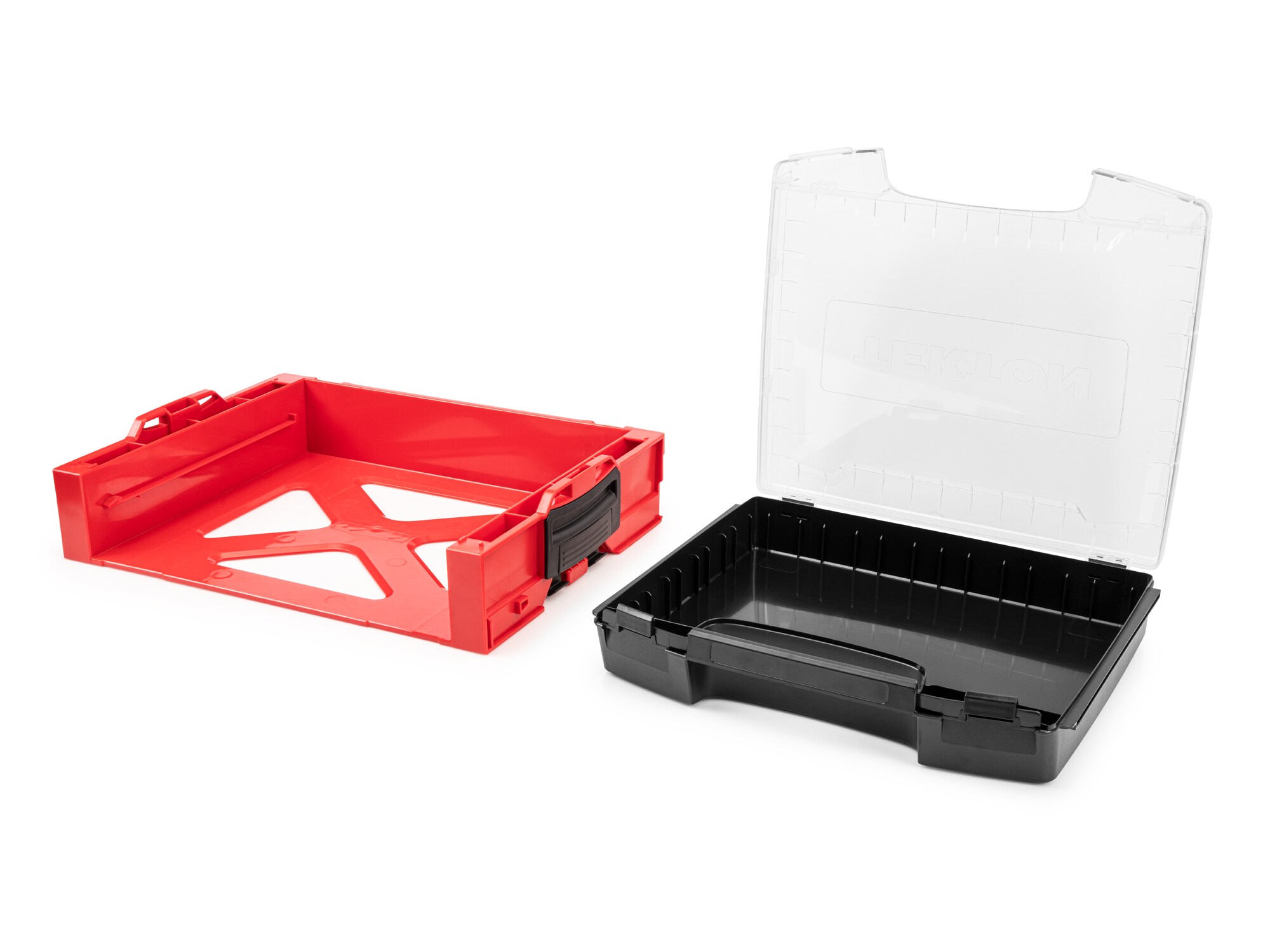 Caja de herramientas de plástico rojo TEKTON L-Boxx de 17.5 pulgadas de ancho x 4 pulgadas de alto x 13.5 pulgadas de profundidad OLB94000