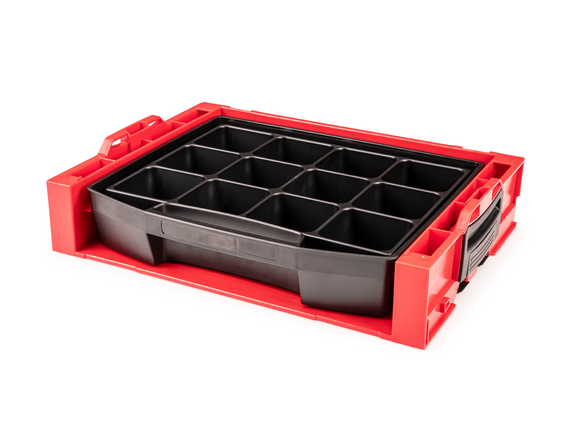 Caja de herramientas de plástico rojo TEKTON L-Boxx 17.5 pulgadas de ancho x 4 pulgadas de alto x 13.5 pulgadas de profundidad OLB94014