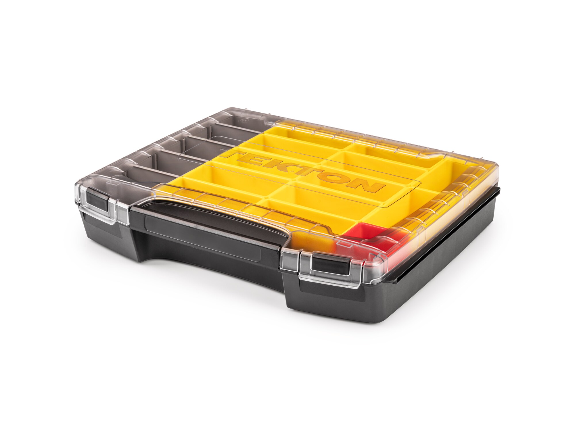 Caja de herramientas de plástico rojo TEKTON de 17.5 pulgadas de ancho x 4 pulgadas de alto x 13.5 pulgadas de profundidad