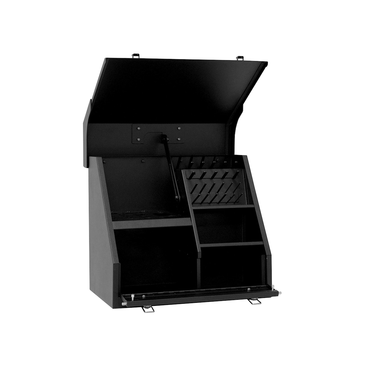 Caja de herramientas de acero negro Montezuma Triangle de 15.35 pulgadas de ancho x 13.19 pulgadas de alto x 10.04 pulgadas de profundidad SB150B-2