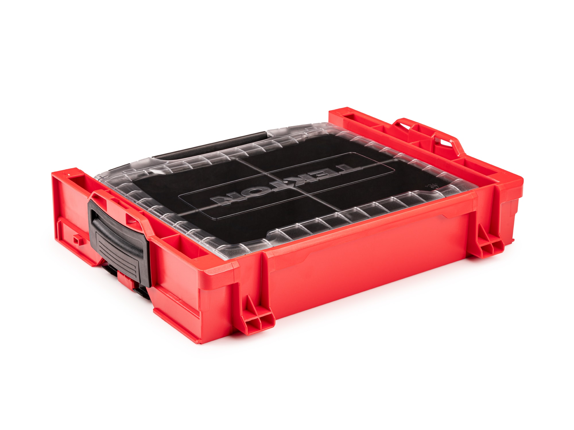Caja de herramientas de plástico rojo TEKTON L-Boxx de 17.5 pulgadas de largo x 4 pulgadas de alto x 13.5 pulgadas de ancho OLB94001