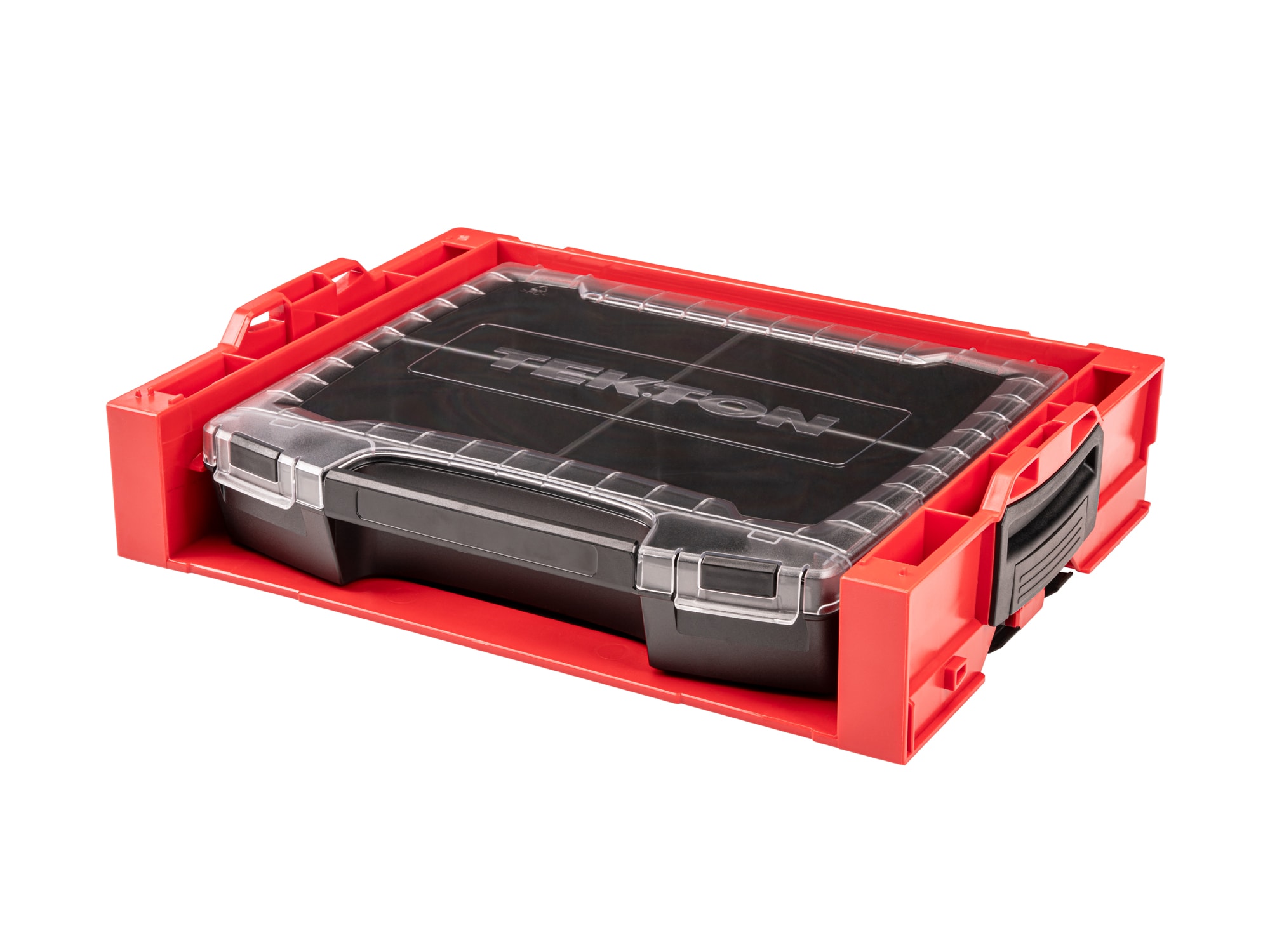 Caja de herramientas de plástico rojo TEKTON L-Boxx de 17.5 pulgadas de largo x 4 pulgadas de alto x 13.5 pulgadas de ancho OLB94001