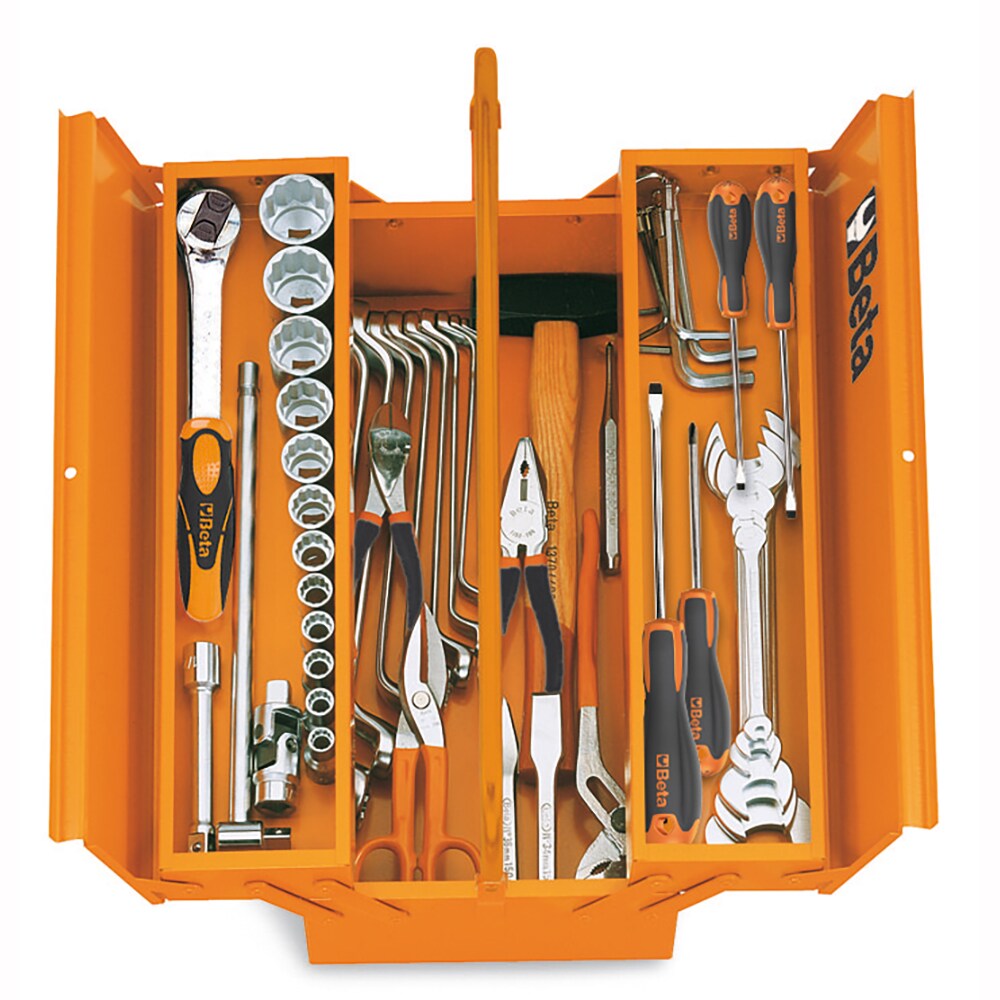 Caja de herramientas de acero naranja Beta C19 de 21.65 pulgadas de ancho x 6.3 pulgadas de alto x 8 pulgadas de profundidad 021190002