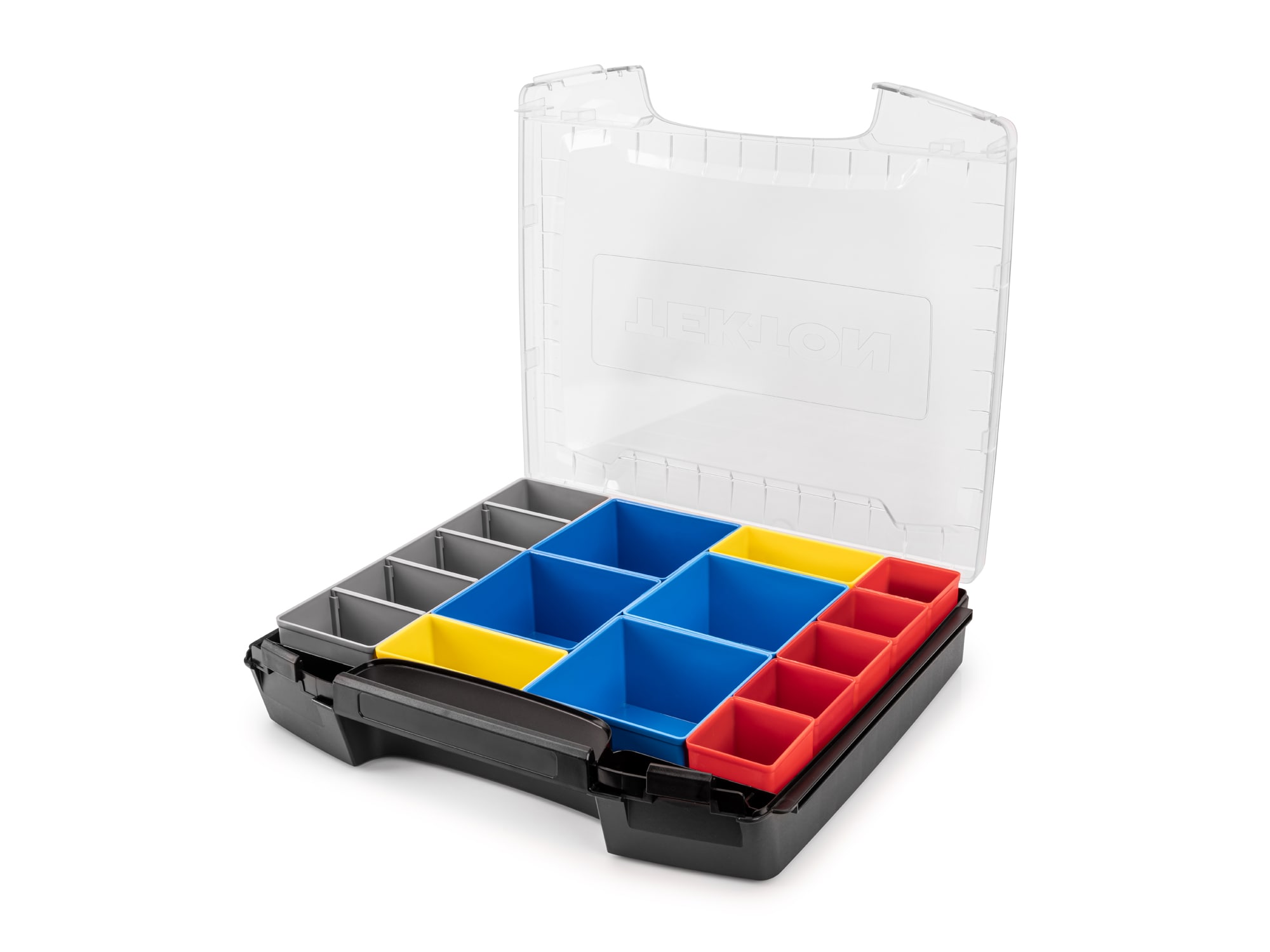 Caja de herramientas de plástico rojo TEKTON de 17.5 pulgadas de ancho x 4 pulgadas de alto x 13.5 pulgadas de profundidad OLB51712