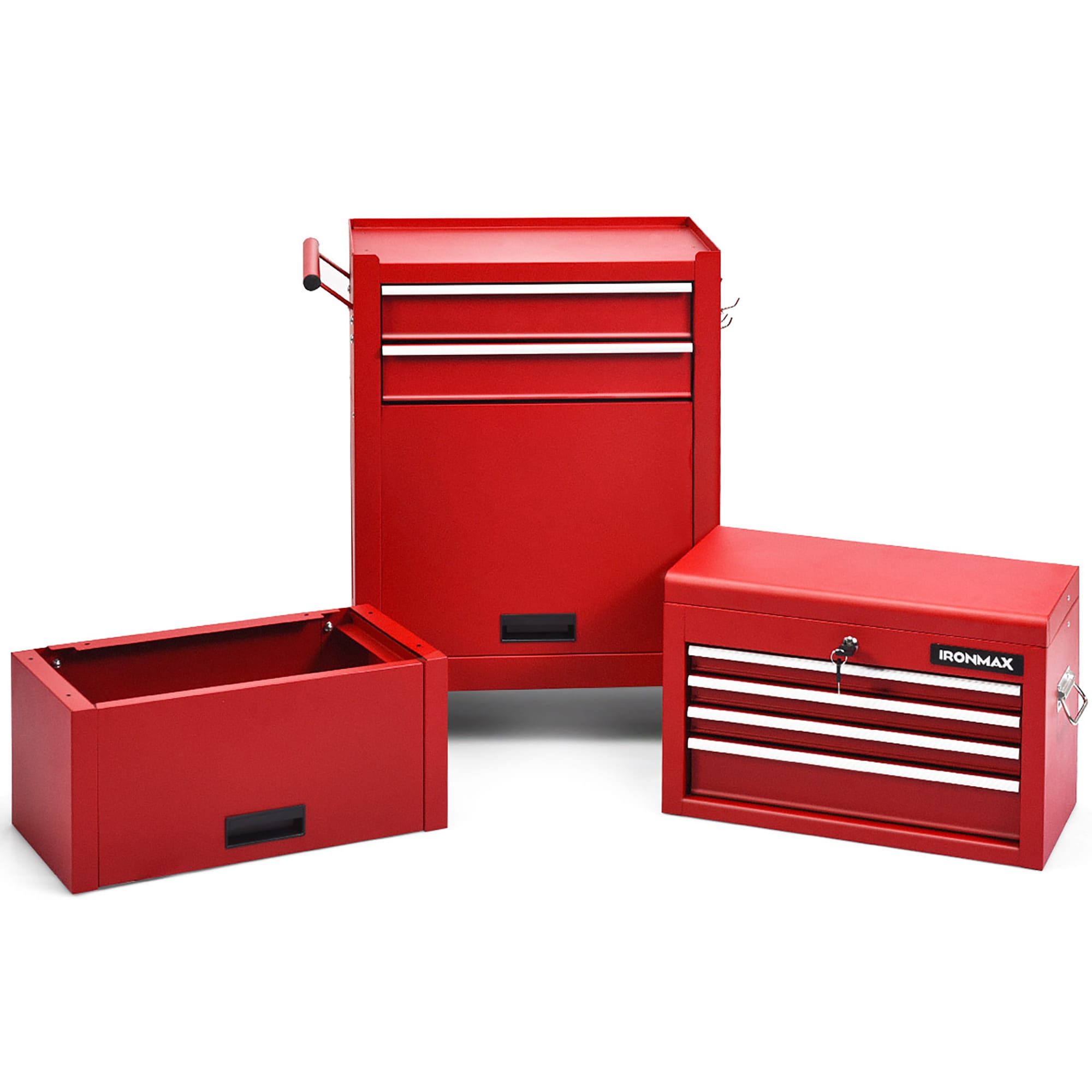 Combinación de gabinete de herramientas de acero de 6 rodamientos de bolas, rojo - Costway 10 pulgadas de ancho x 13.5 pulgadas de alto SXL00079