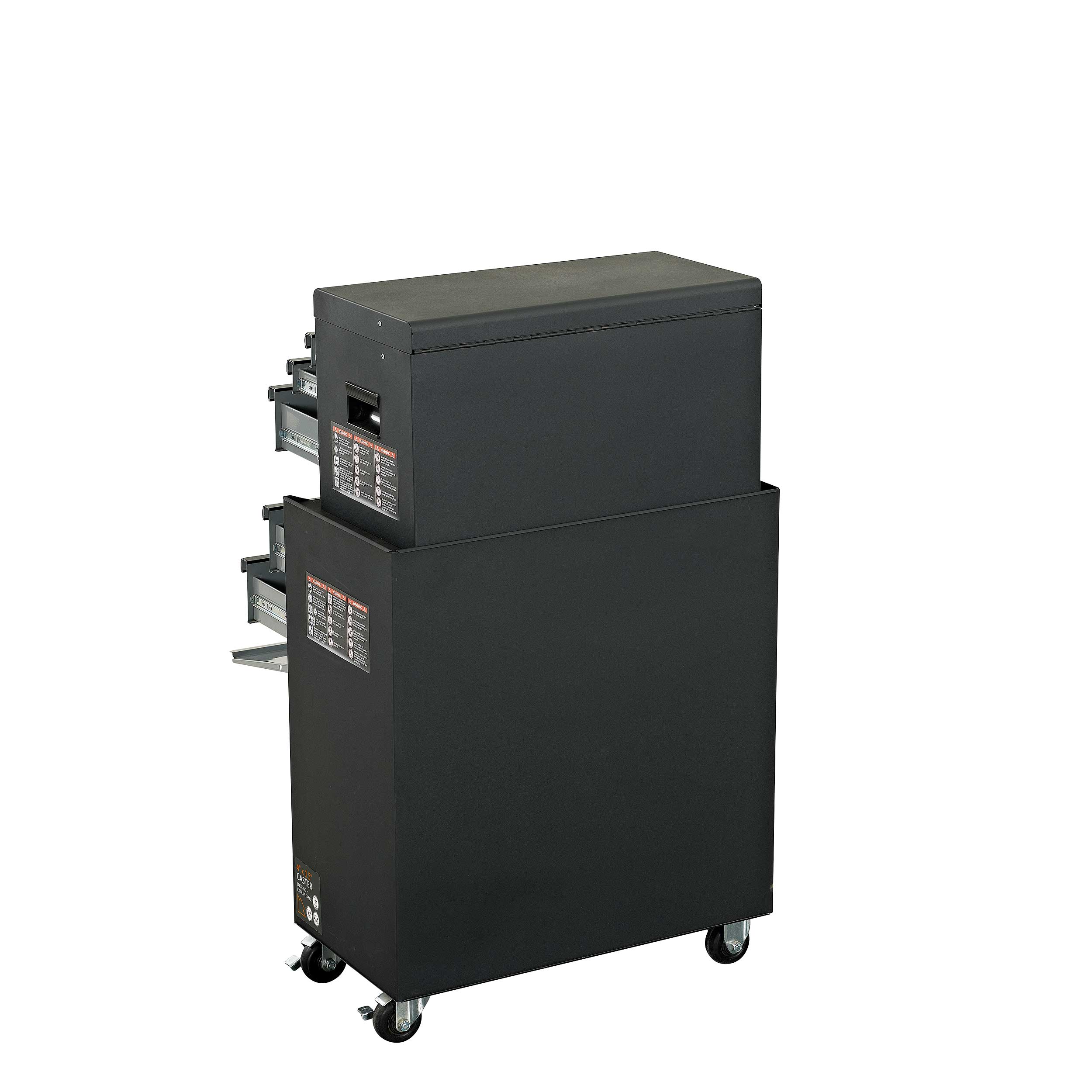 Combinación de caja de herramientas de acero con 5 cojinetes de bolas de 26.71 pulgadas de ancho x 55.42 pulgadas de alto (negro) 82703A2-02A1 de SHOPMAX