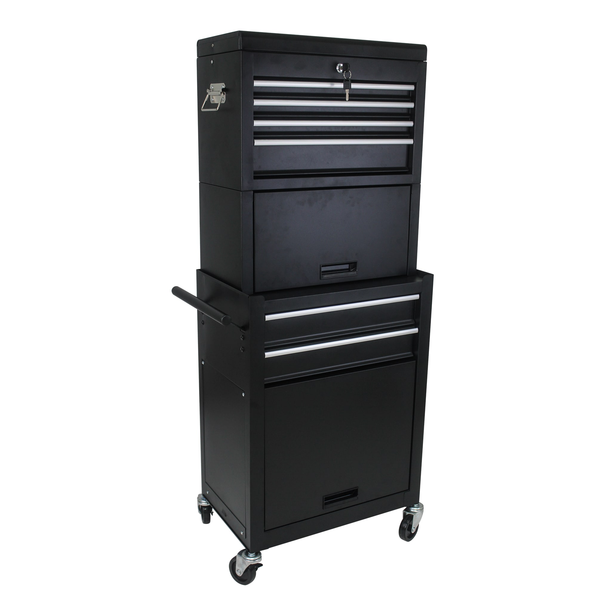 Combinación de gabinete de herramientas de acero con 6 rodamientos de bolas RaDEWAY, color negro, 20.87 pulgadas de ancho x 51.99 pulgadas de alto W110282271