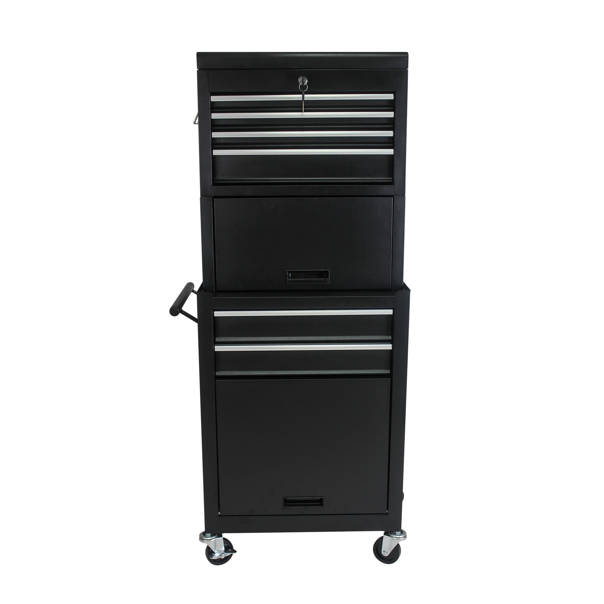 Combinación de gabinete de herramientas de acero con 6 rodamientos de bolas RaDEWAY, color negro, 20.87 pulgadas de ancho x 51.99 pulgadas de alto W110282271