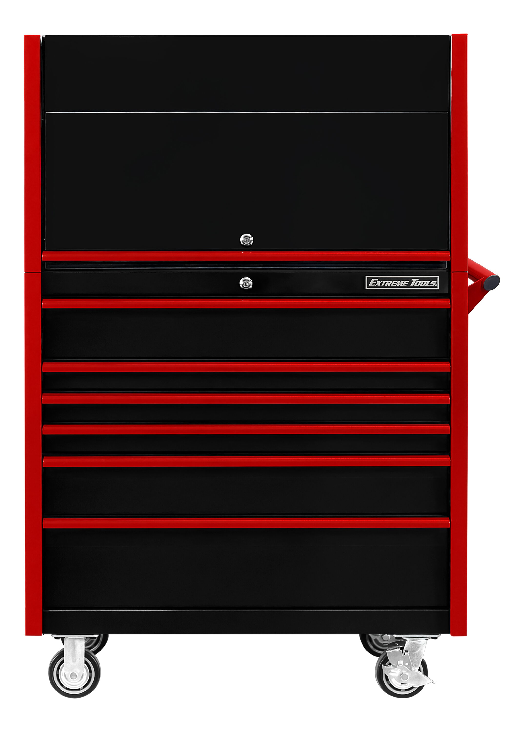 Combo de gabinete de herramientas de acero de 41 pulgadas de ancho por 64 pulgadas de alto de la serie DX de Extreme Tools con 6 cajones con rodamientos de bolas (negro) DX4107HRKR