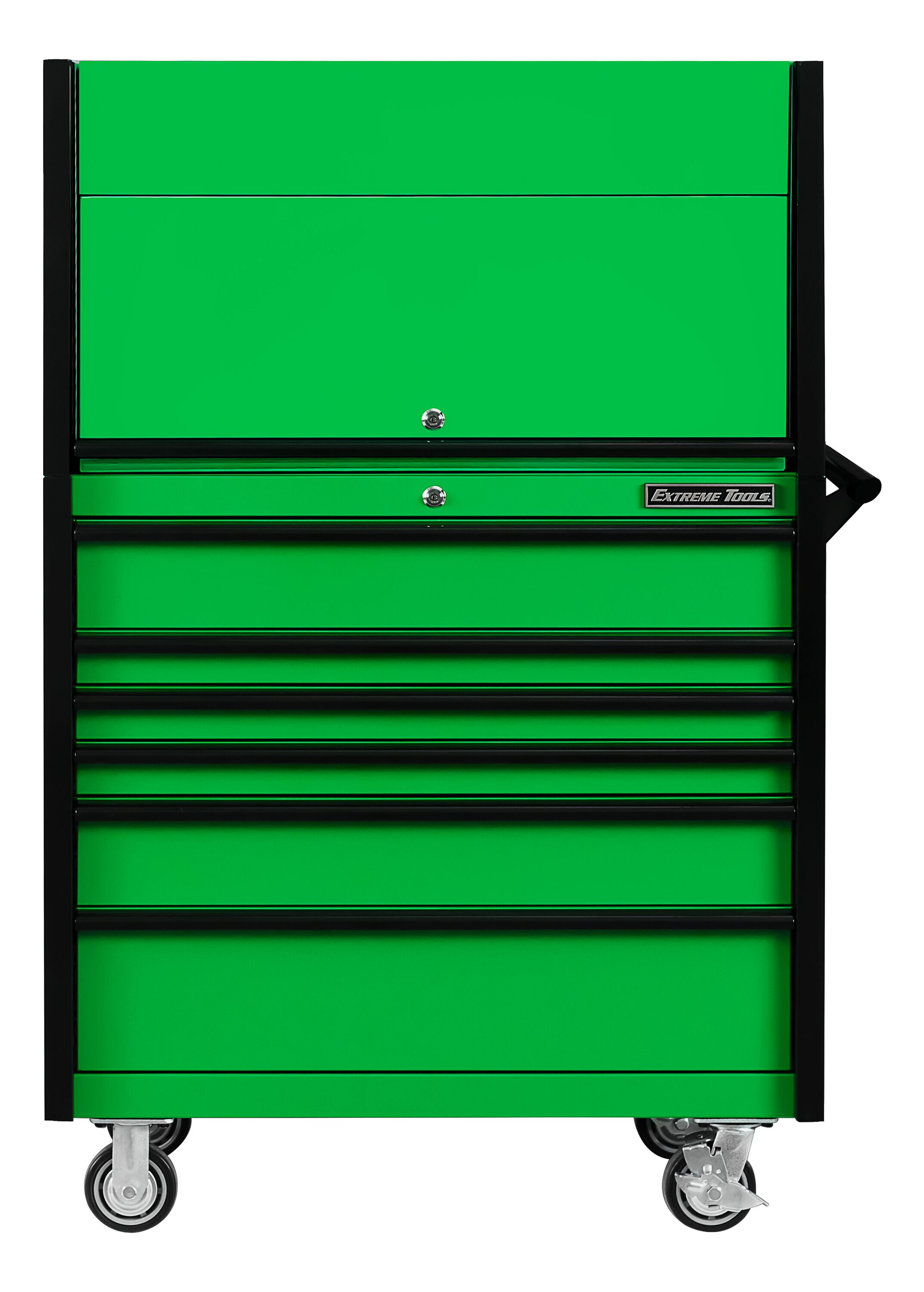 Combinación de gabinete de herramientas de acero de rodamiento de bolas de la serie DX de Extreme Tools de 41 pulgadas de ancho x 64 pulgadas de alto (verde) DX4107HRGK