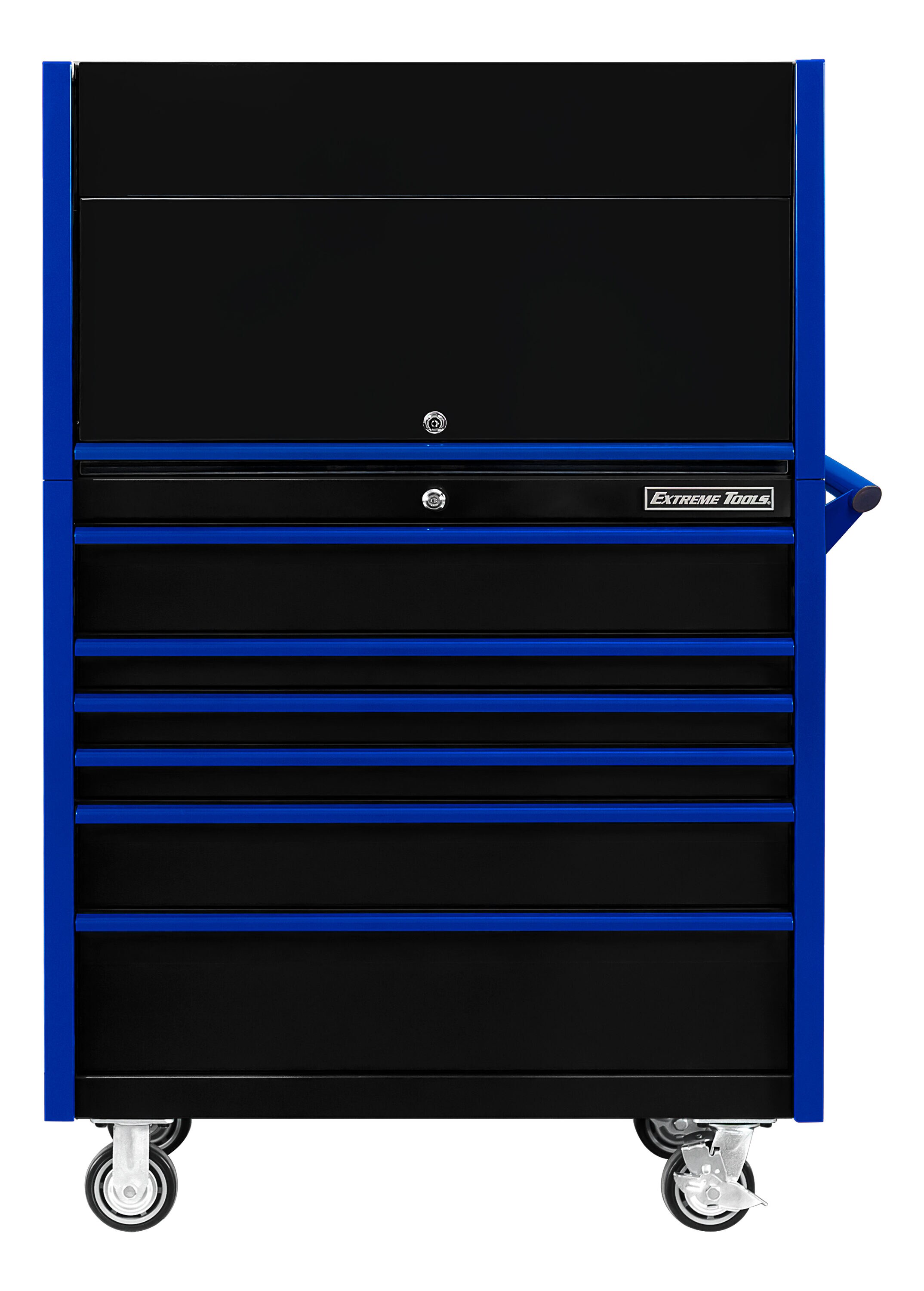 Combo de caja de herramientas de acero con rodamiento de bolas de 41 pulgadas de ancho x 64 pulgadas de alto de la serie DX de Extreme Tools (negro) DX4107HRKU