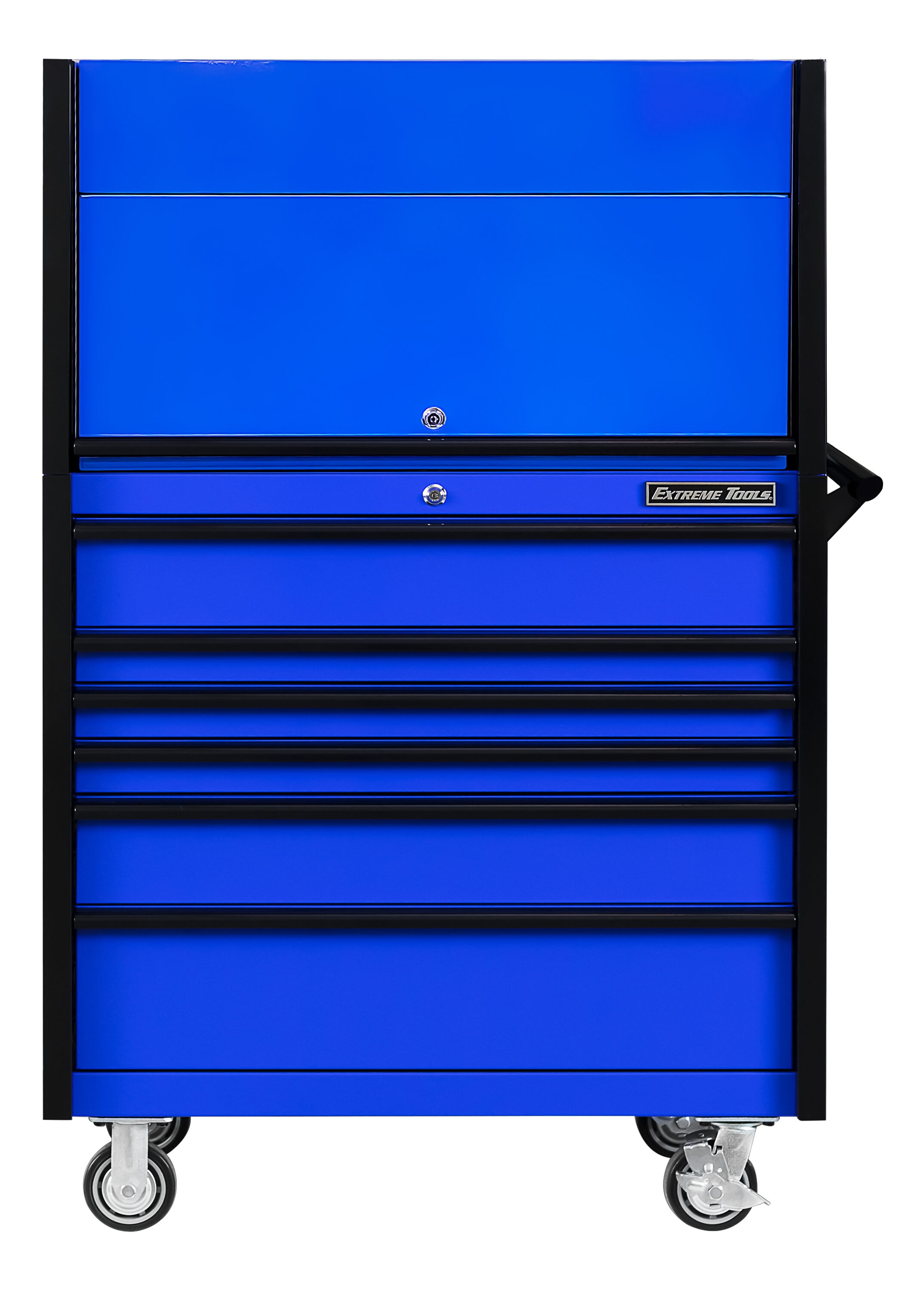 Caja de herramientas de acero con 6 cajones Extreme Tools DX Series de 41 pulgadas de ancho x 64 pulgadas de alto (azul) DX4107HRUK