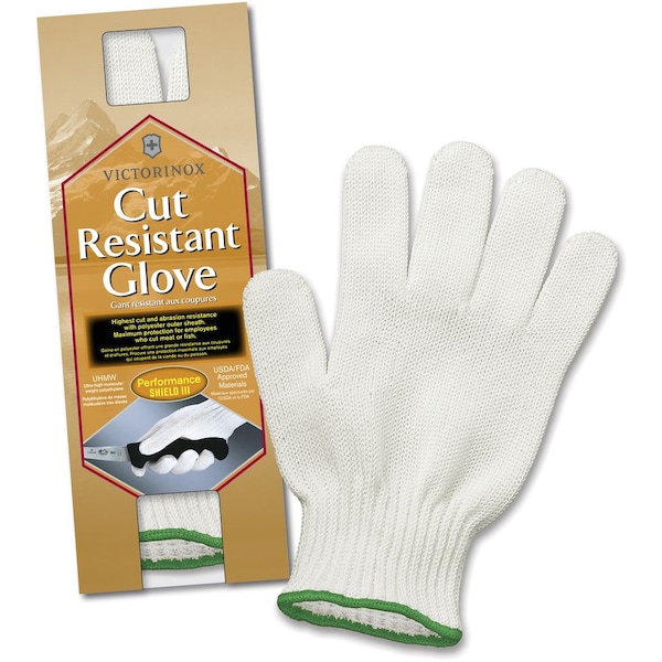 Marcas del Ejército Suizo 2023 Victorinox 83103 Guantes Blancos Resistentes a Cortes de Cocina, Escudo de Rendimiento 3, Mediano - VIC-7.9043.M