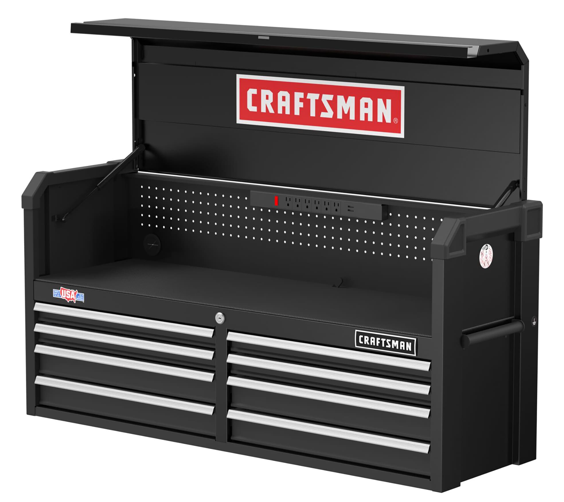 Gabinete de herramientas de acero con 8 cajones CRAFTSMAN Serie 2000, 51.5 pulgadas de ancho x 24.7 pulgadas de alto x 16 pulgadas de profundidad (negro) CMST98272BK