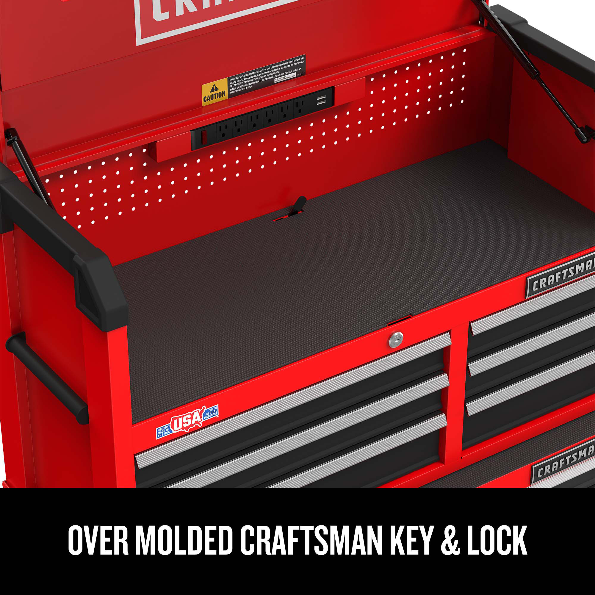 Gabinete de herramientas de acero de 8 cajones Craftsman Serie 2000, 51.5 pulgadas de ancho, 24.7 pulgadas de alto y 16 pulgadas de profundidad (rojo y negro) CMST98272RB