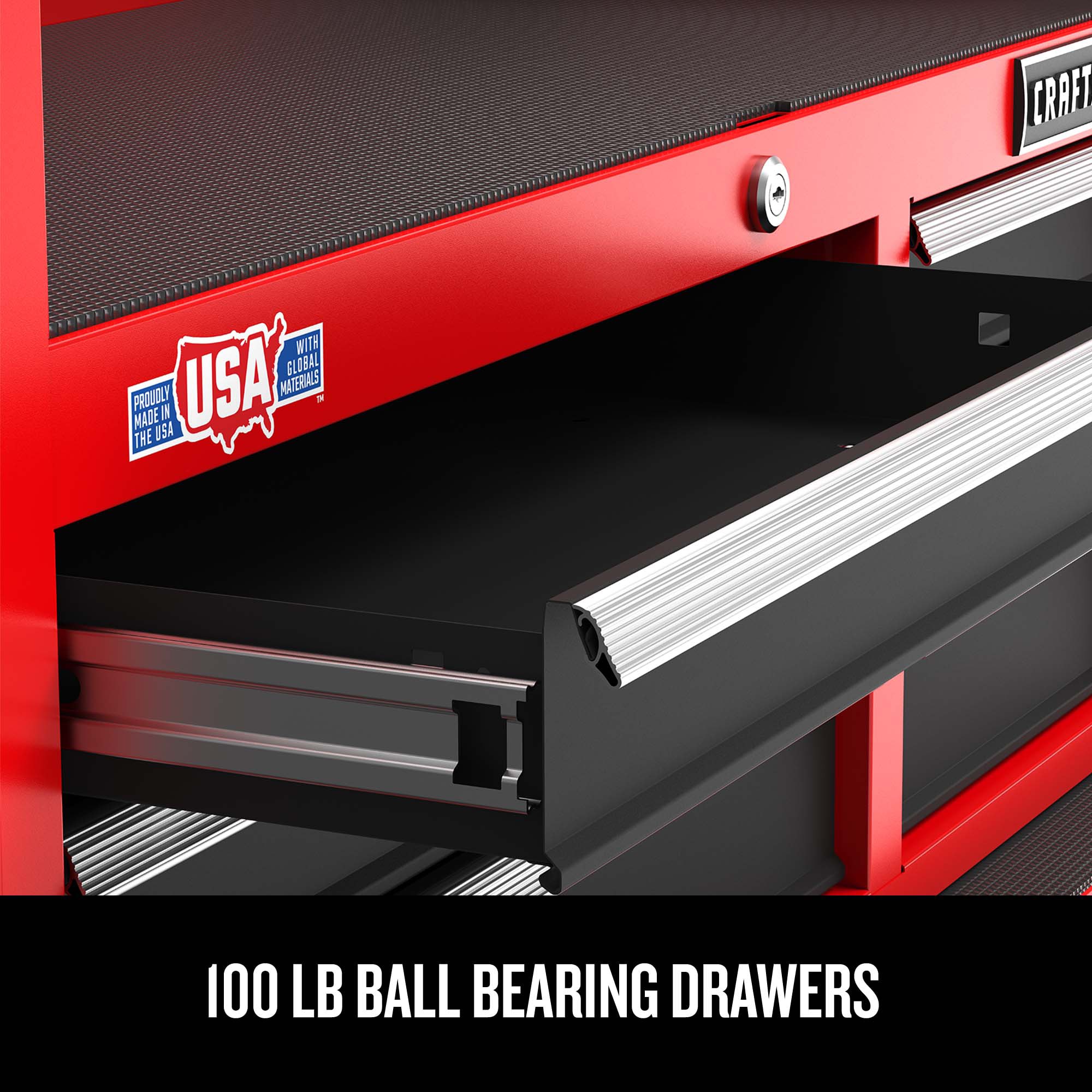 Gabinete de herramientas de acero con 5 cajones de la serie 2000 de CRAFTSMAN (rojo y negro) - 26 pulgadas de ancho x 19.75 pulgadas de alto x 16 pulgadas de profundidad (CMST98263RB)