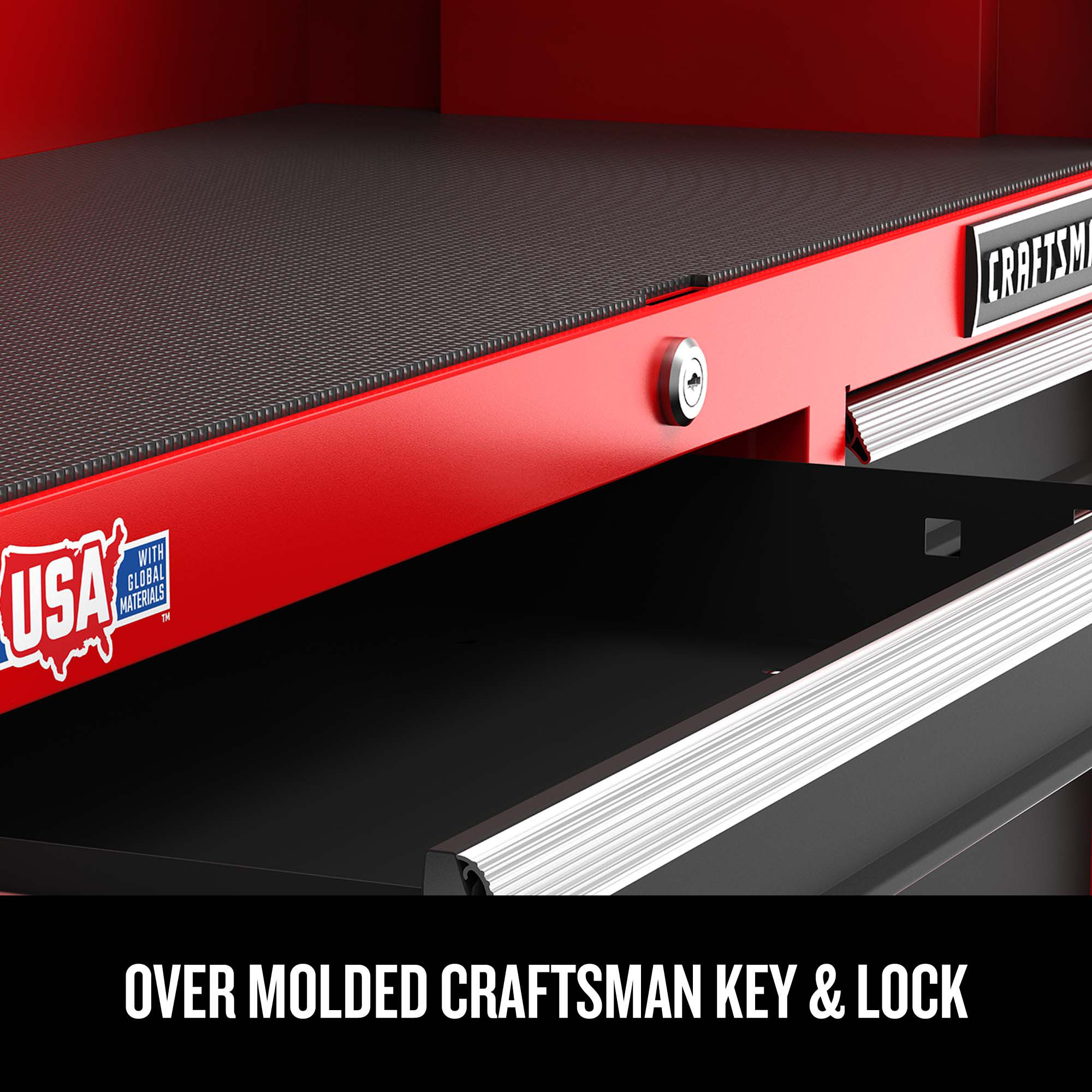 Gabinete de herramientas de acero CRAFTSMAN Serie 2000 de 26 pulgadas de ancho x 24.7 pulgadas de alto x 16 pulgadas de profundidad con 4 cajones (rojo y negro) CMST98267RB
