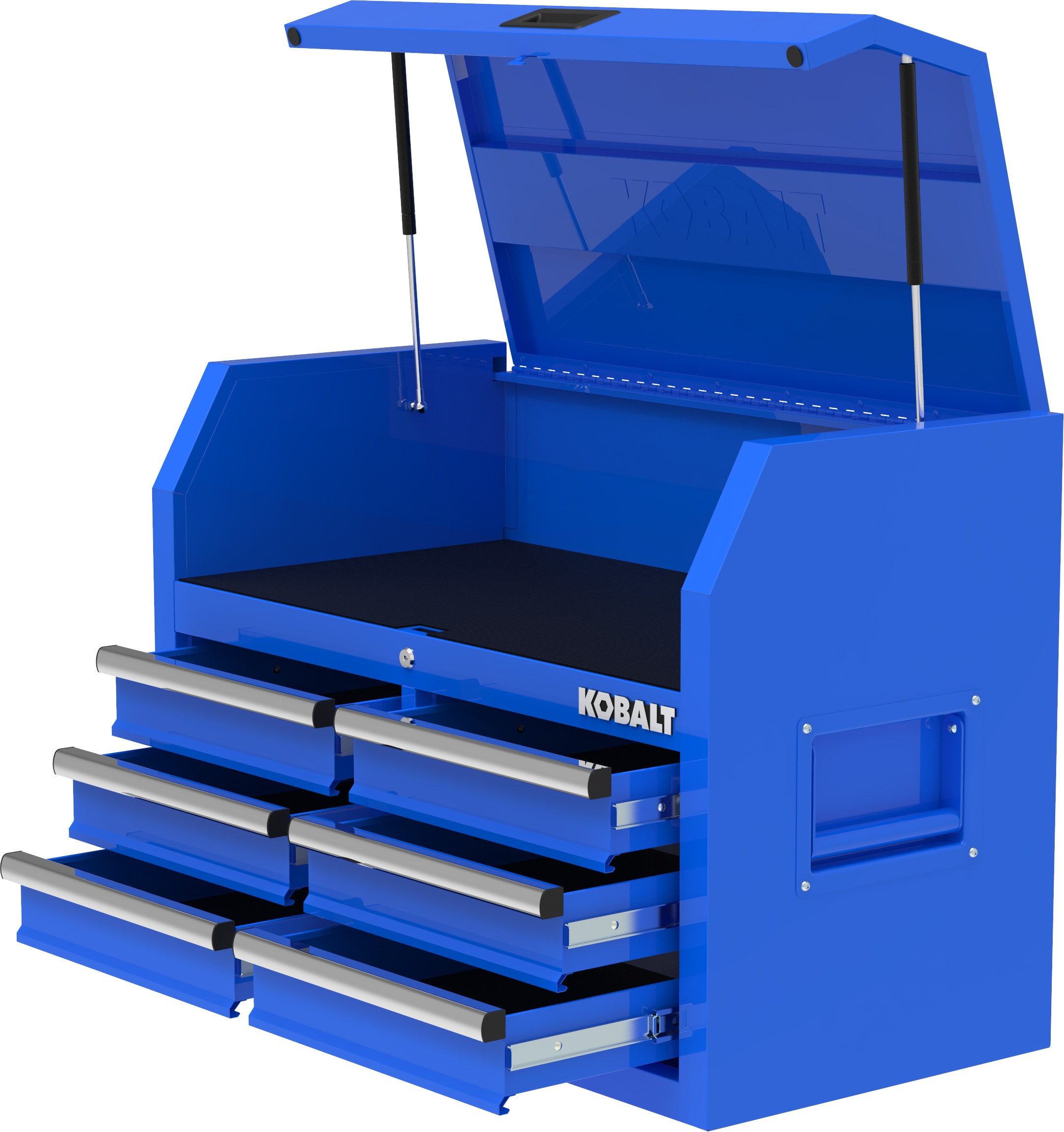 Gabinete de herramientas de acero de 6 cajones Kobalt de 36 pulgadas de ancho x 18 pulgadas de alto x 24.8 pulgadas de profundidad (azul) 410-163-0131