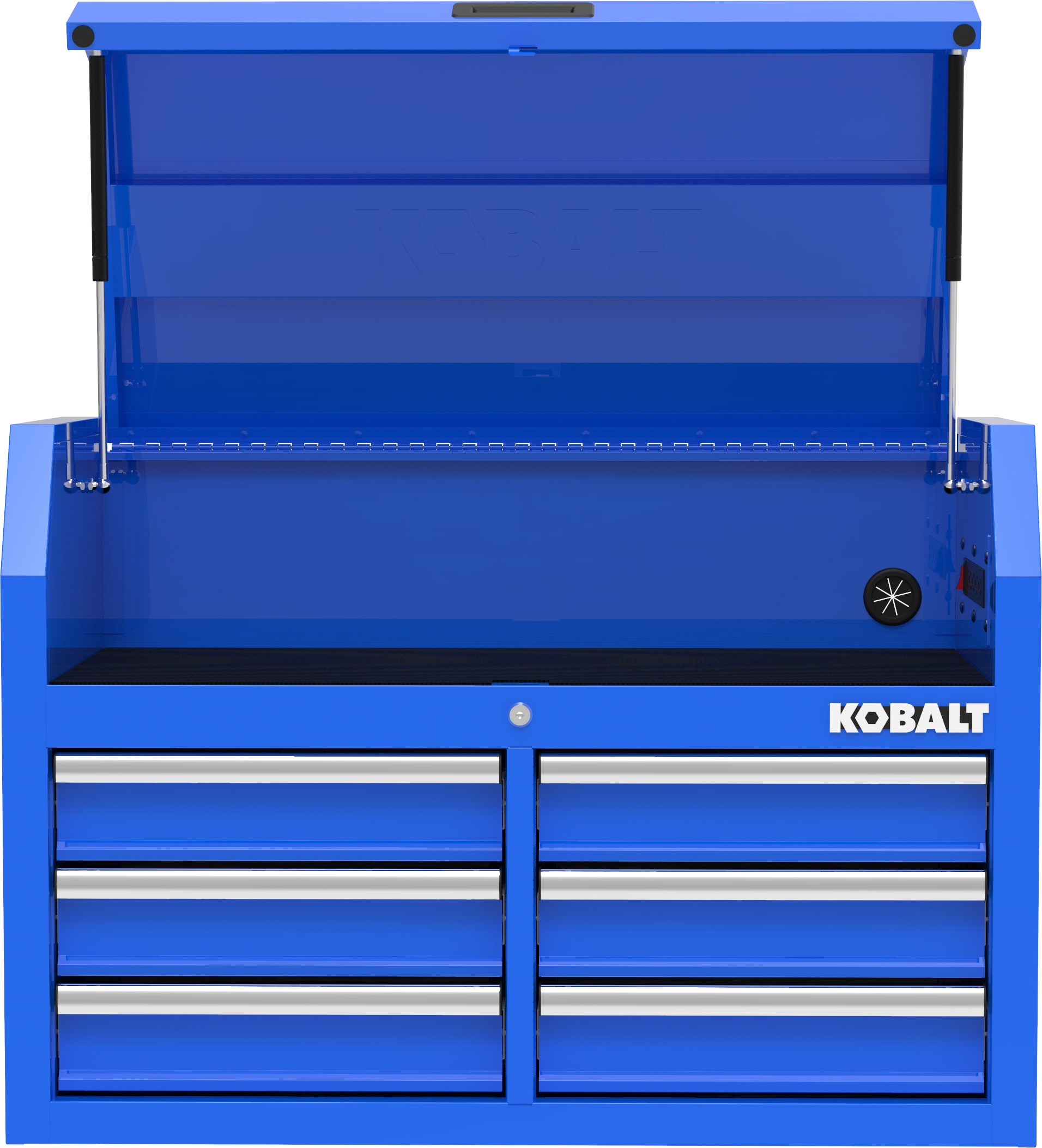 Gabinete de herramientas de acero de 6 cajones Kobalt de 36 pulgadas de ancho x 18 pulgadas de alto x 24.8 pulgadas de profundidad (azul) 410-163-0131