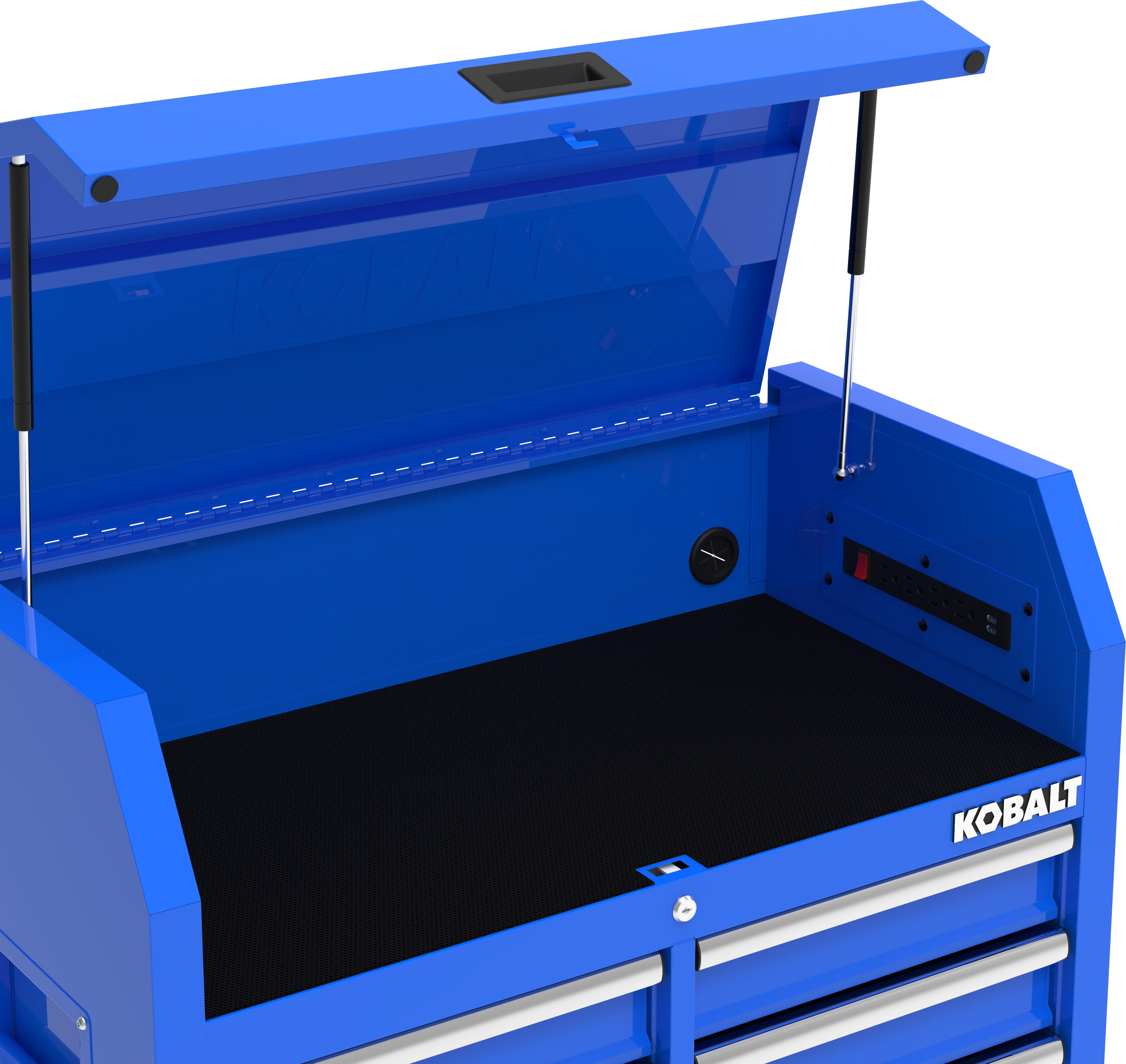Gabinete de herramientas de acero de 6 cajones Kobalt de 36 pulgadas de ancho x 18 pulgadas de alto x 24.8 pulgadas de profundidad (azul) 410-163-0131