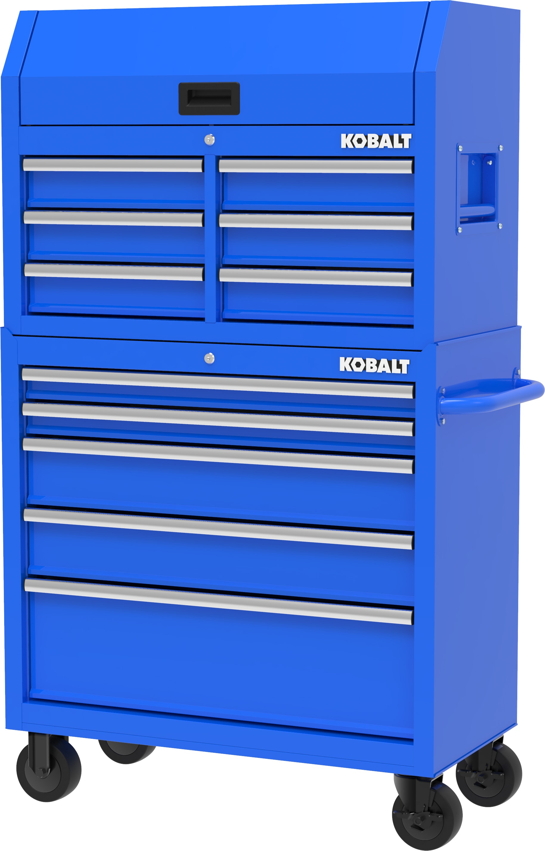 Gabinete de herramientas de acero de 6 cajones Kobalt de 36 pulgadas de ancho x 18 pulgadas de alto x 24.8 pulgadas de profundidad (azul) 410-163-0131
