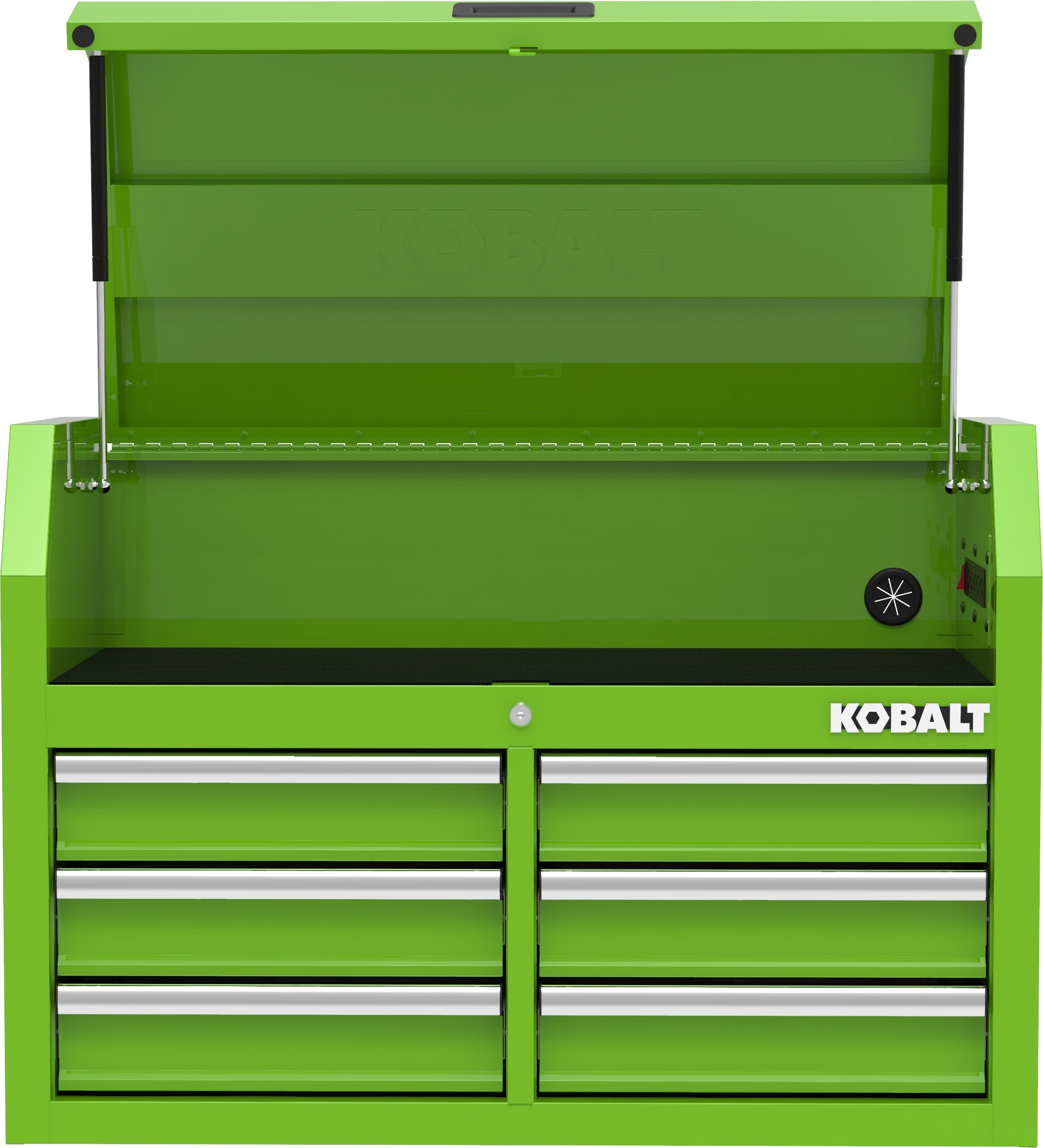 Caja de herramientas de acero de 6 cajones Kobalt de 36 pulgadas de ancho x 18 pulgadas de alto x 24.8 pulgadas de profundidad (verde) 410-166-0131