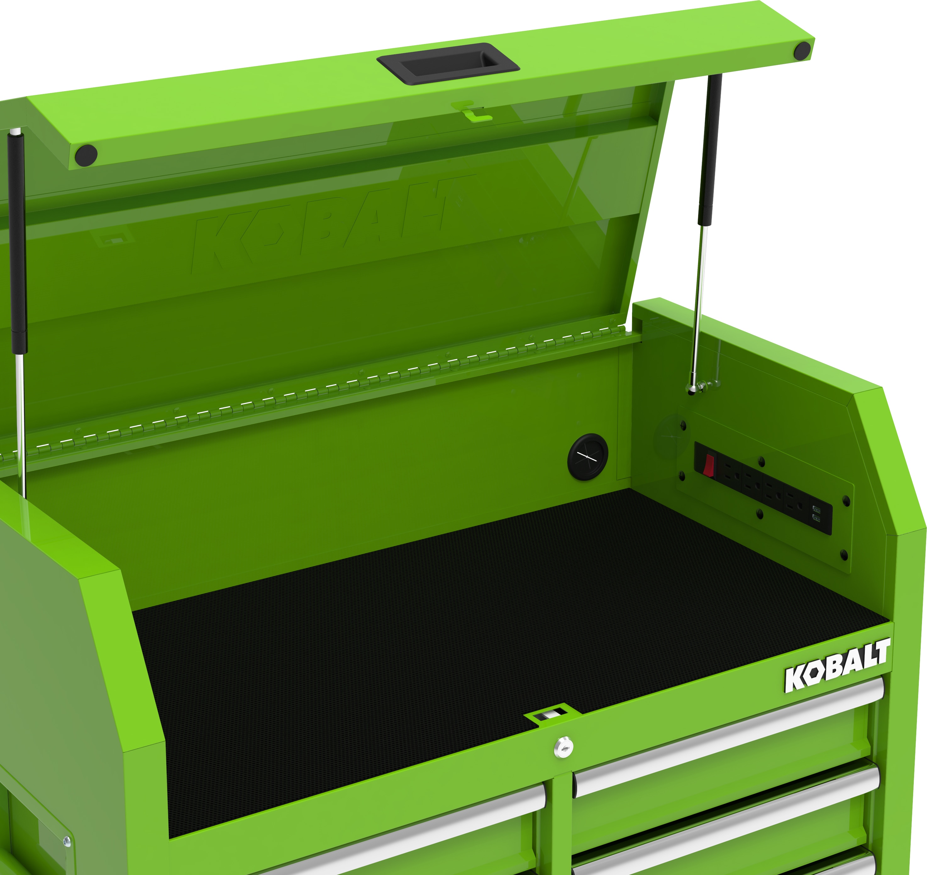 Caja de herramientas de acero de 6 cajones Kobalt de 36 pulgadas de ancho x 18 pulgadas de alto x 24.8 pulgadas de profundidad (verde) 410-166-0131