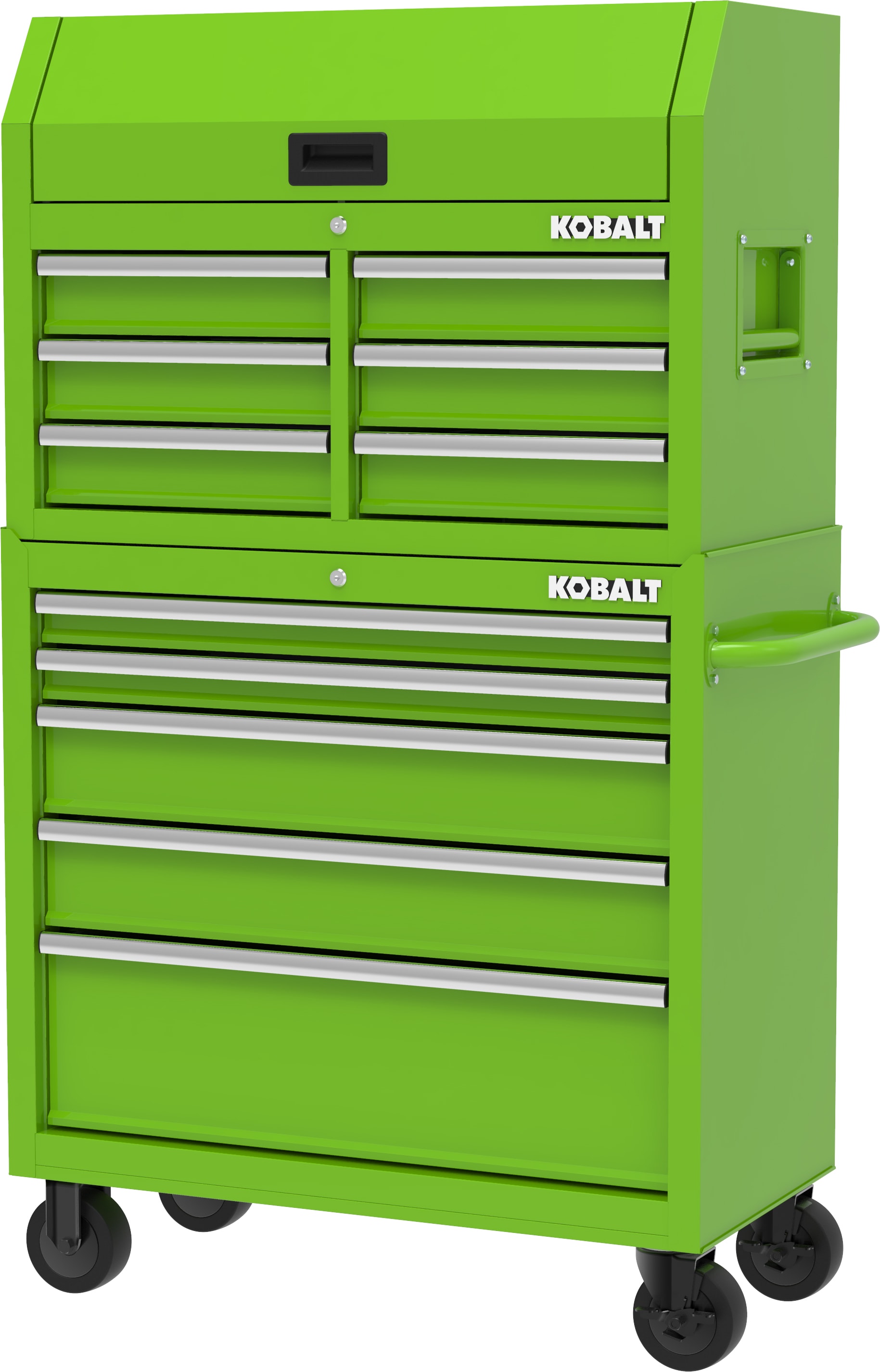 Caja de herramientas de acero de 6 cajones Kobalt de 36 pulgadas de ancho x 18 pulgadas de alto x 24.8 pulgadas de profundidad (verde) 410-166-0131