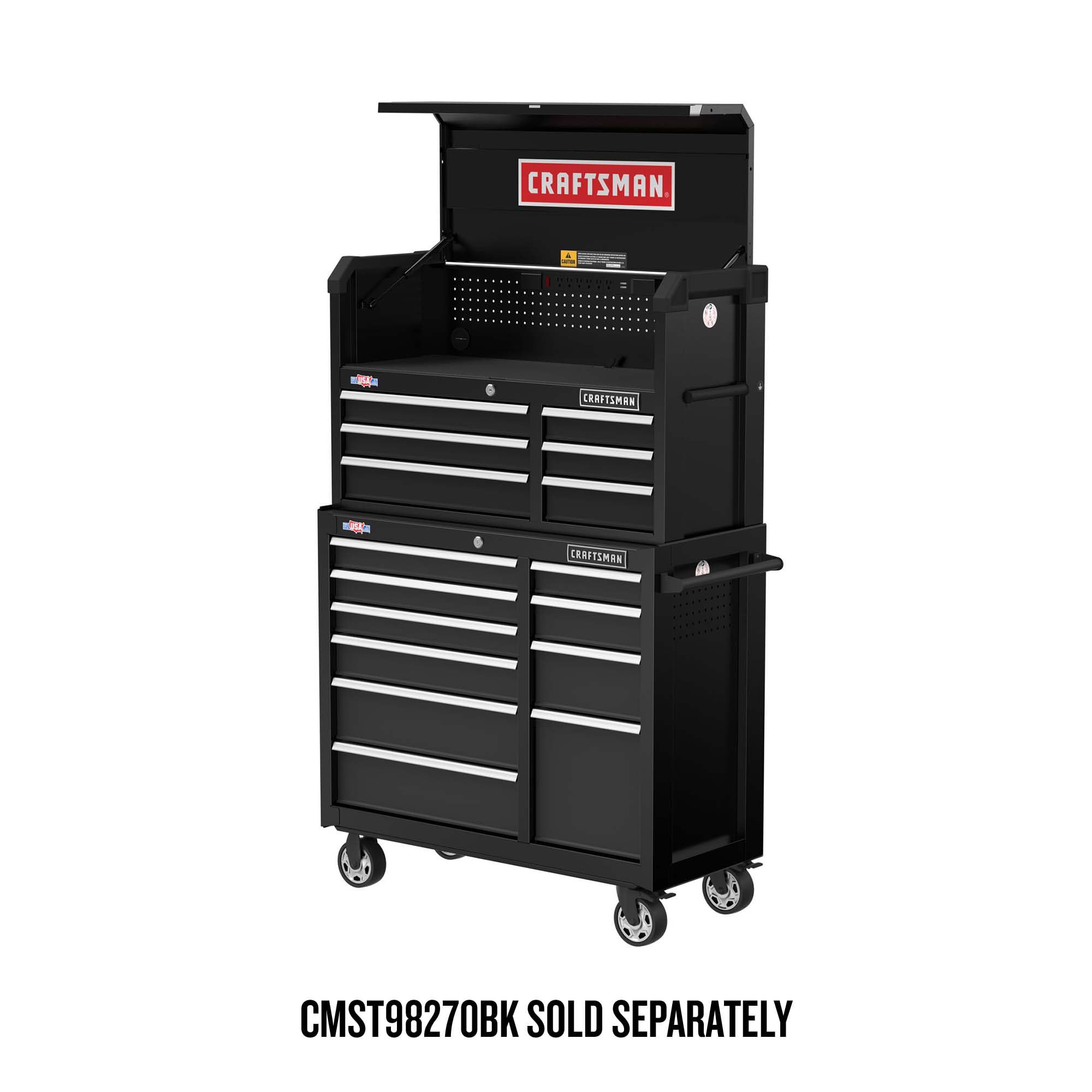 Gabinete de herramientas de acero de 6 cajones CRAFTSMAN Serie 2000, 40.5 pulgadas de ancho x 24.7 pulgadas de alto x 16 pulgadas de profundidad (negro) CMST98269BK