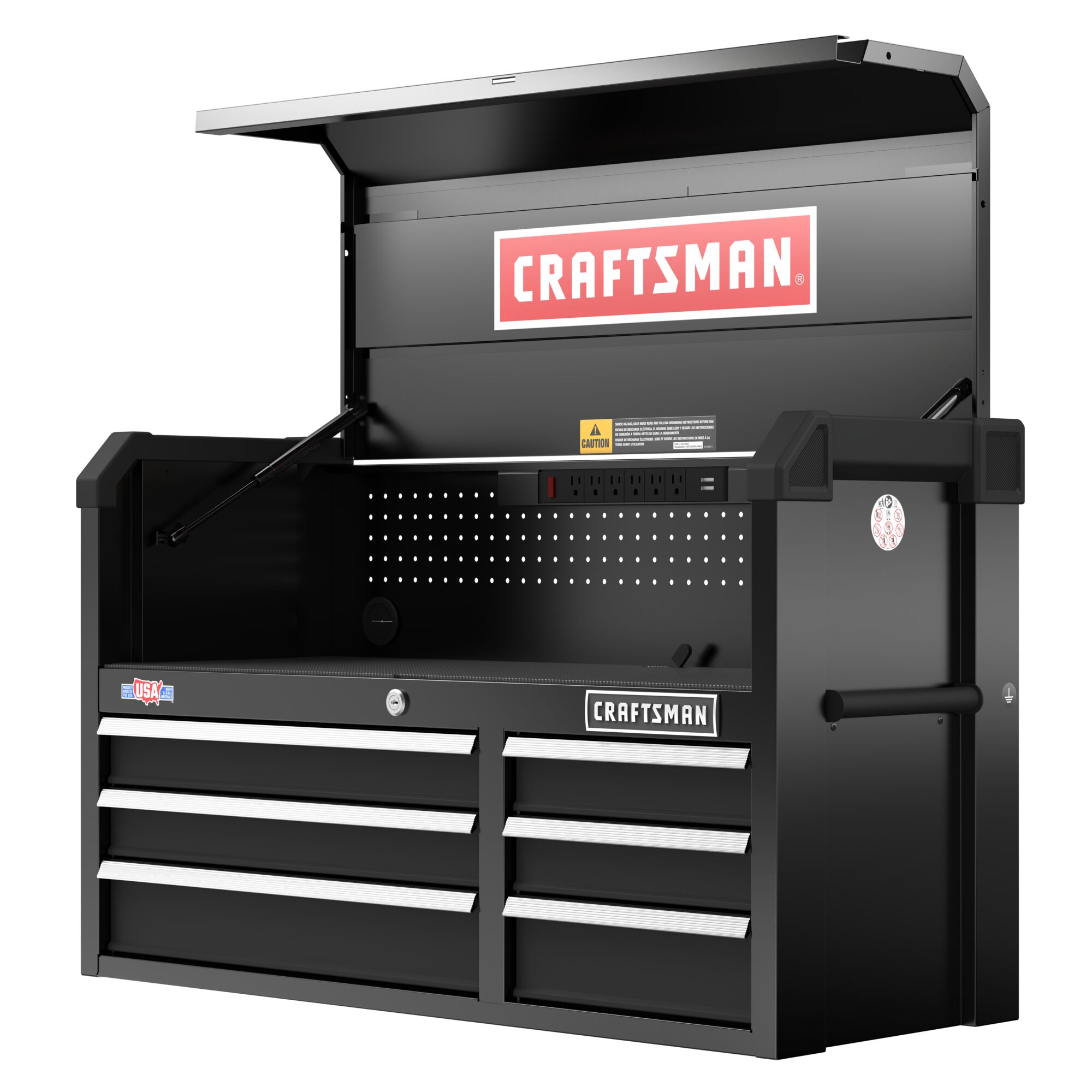 Gabinete de herramientas de acero de 6 cajones CRAFTSMAN Serie 2000, 40.5 pulgadas de ancho x 24.7 pulgadas de alto x 16 pulgadas de profundidad (negro) CMST98269BK